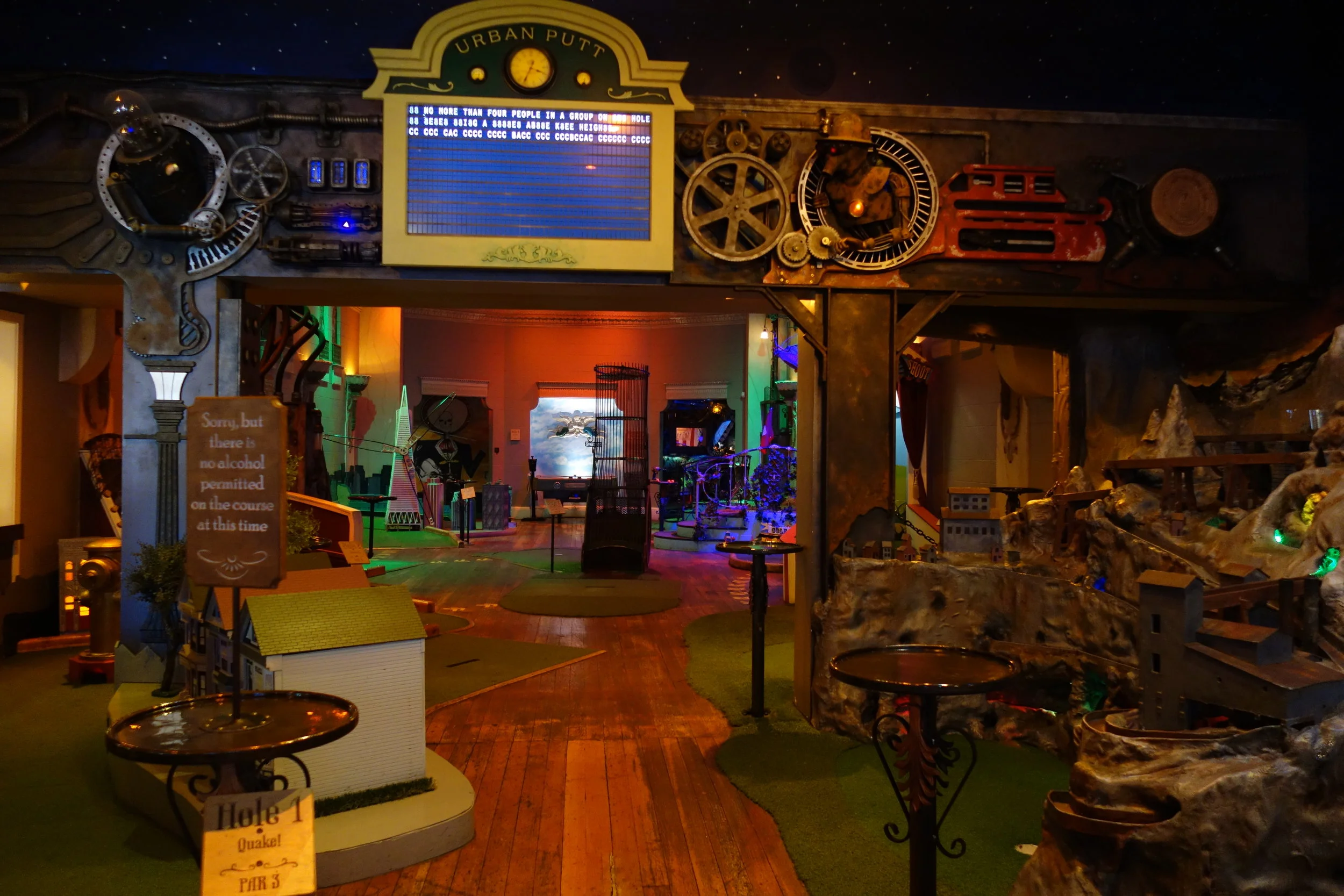 Urban Putt San Francisco - Indoor Miniature Golf Course, Game Room and RestaurantSound Design, Mix &amp; InstallationA machine room solid-state player runs 18 channels of non-interactive audio to the various rooms, while more than 15 stereo digital …