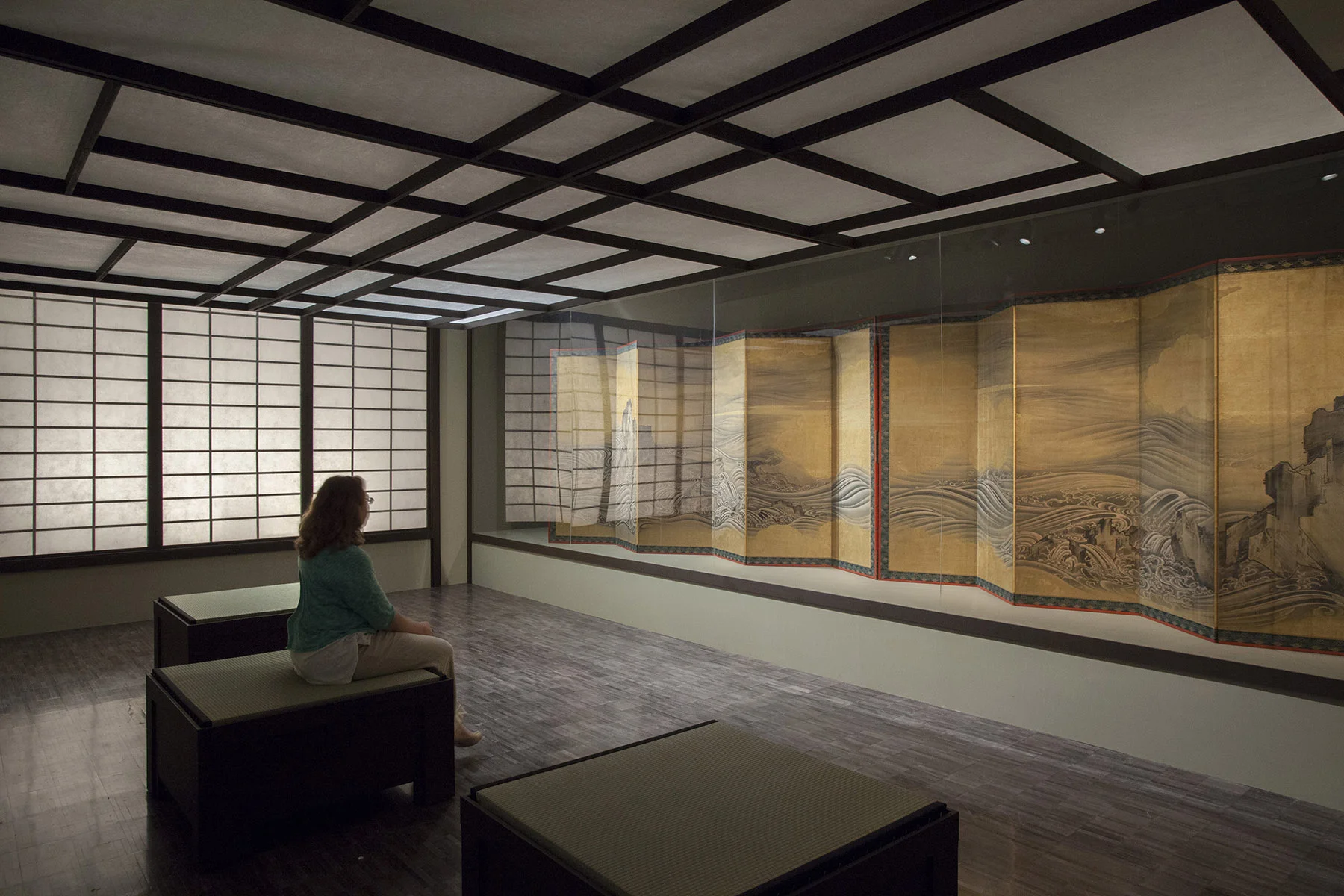 In The Moment: Japanese Art From The Larry Ellison Collection, San Francisco Asian Art Museum Sound Design & Audio Installation Changing light and sound was used in a special viewing room to simulate time passing through the four seasons, lending new context to viewing of this incredible artwork. Two stereo digital audio repeaters were linked to create an affordable quadraphonic program. Four corner speakers were hidden behind side screens which helped diffuse the sound field while maintaining a decent amount of directionality. All sounds used were gathered in Japan for the album Natural Sounds of Japan .