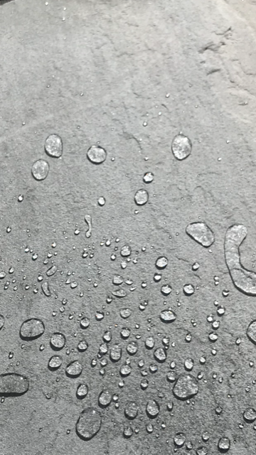 Natural stone sealed with invisible sealer