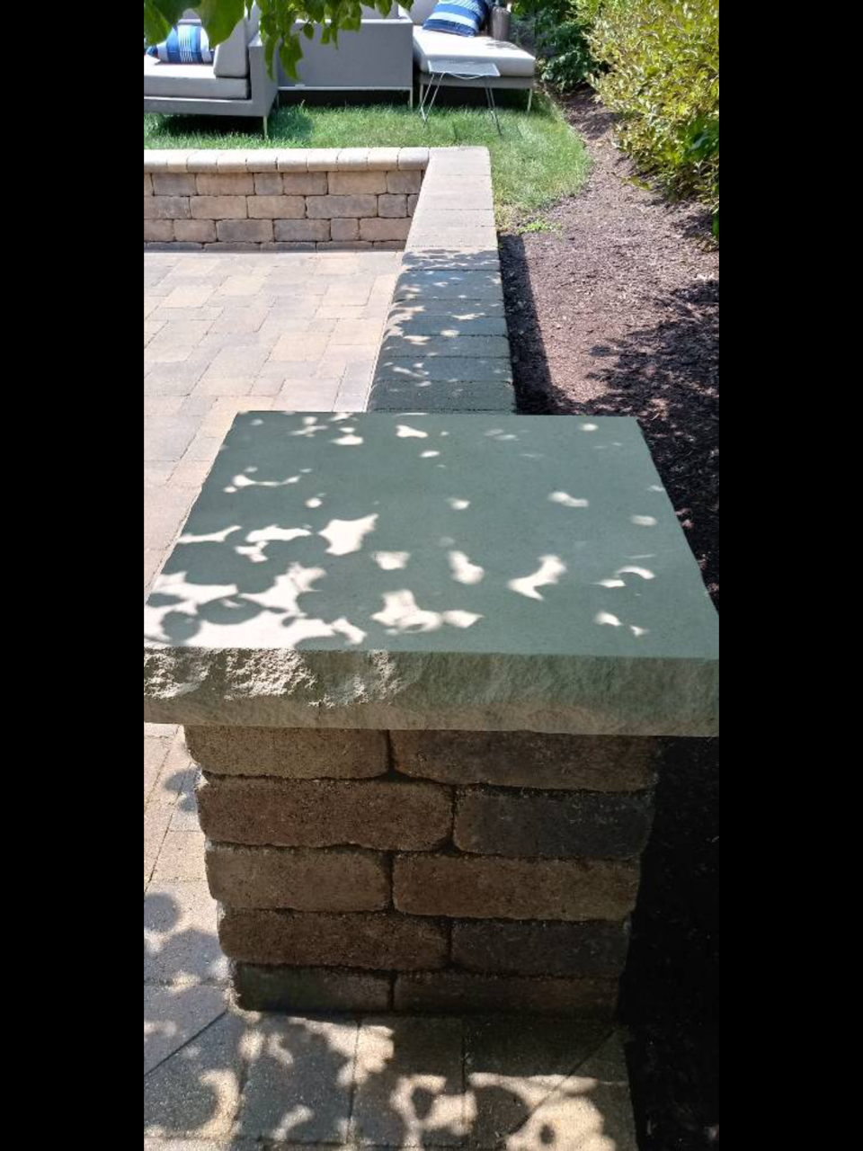 After: fresh and brought back to its original beauty, limestone cap sealed with invisible sealer