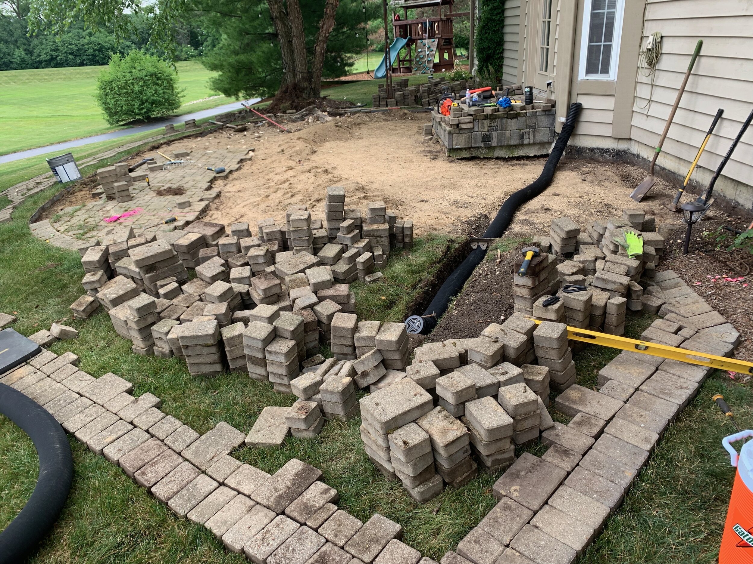 Patio with Steps - During
