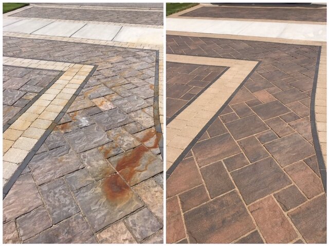 Rust stains and whitening and cloudy poly haze. After amazing transformation.