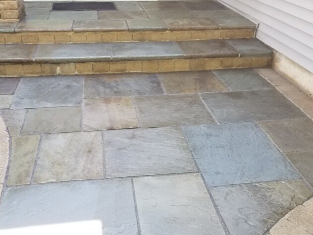 After: stripped off bad sealer, brought the life back to this front entrance.