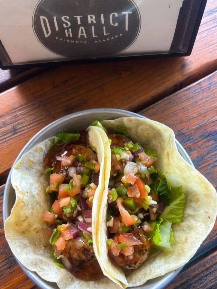 $3 TACO TUESDAY - a grilled sweet chili shrimp taco with lettuce and pico de gallo 🤤 don&rsquo;t forget our $2 off~4-6PM Happy Hour to go with these tacos 🍤 😎