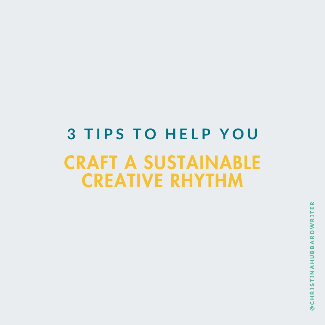 Want to craft a SUSTAINABLE creative rhythm?

I've got 3 tips to help:

Identify your longing to encounter God deeply in your work. Develop an attentiveness to God&rsquo;s wonder, beauty, and kingdom that reignites your love for him and your experien