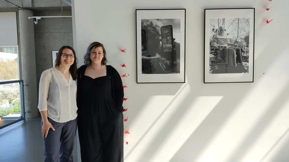 Sarah and Erin in the gallery
