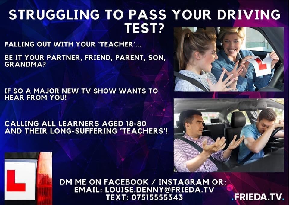 ** UK - TV CASTING **
Struggling to pass your test? Get in touch now for a TV show casting now! *
*
*
*
*
*
*
*
*
*
*
*
*
*
*
*
*
*
*
*
#UK #casting #tvcasting #learner #fun #NONSCRIPTED #car #drive #sunshine #sun #love #millennial #casting #lockdown