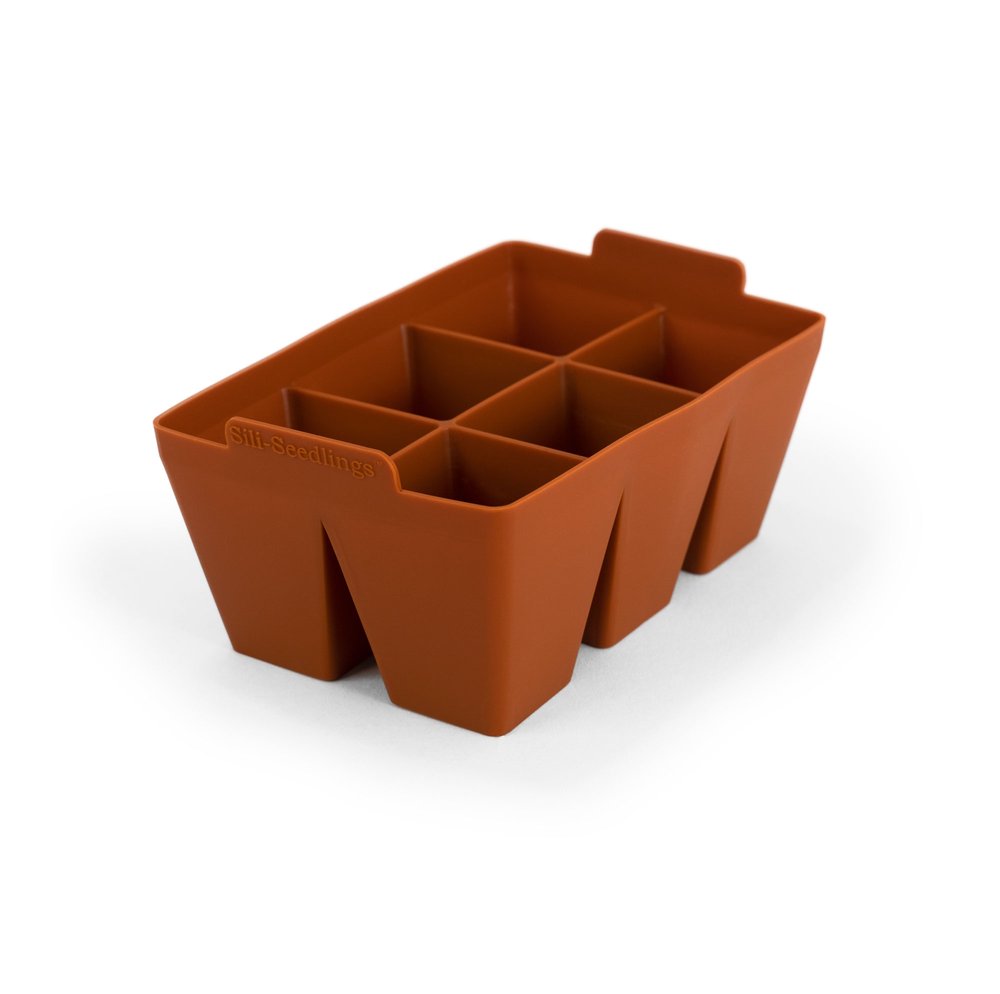 6-Cell Silicone Seed Tray (Adobe Red) — Sili-Seedlings