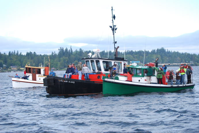 Atka with tug Cedar King when the race stopped to help tug Maggie B in distress (OHD Stock Photo)
