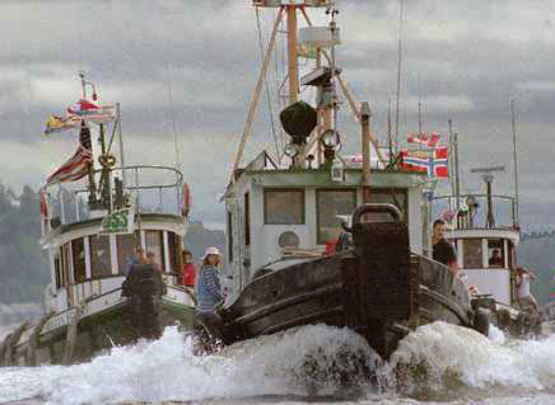 Circa 2003, Reliable Racing at Olympia Harbor Days (photo provided by Cliff Center, scan of photo by Phil Shively)