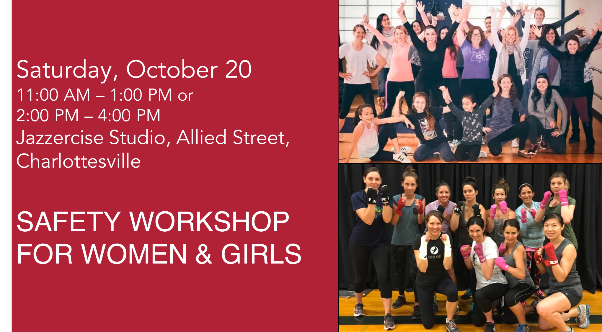 Safety Workshop for Women & Girls in Charlottesville