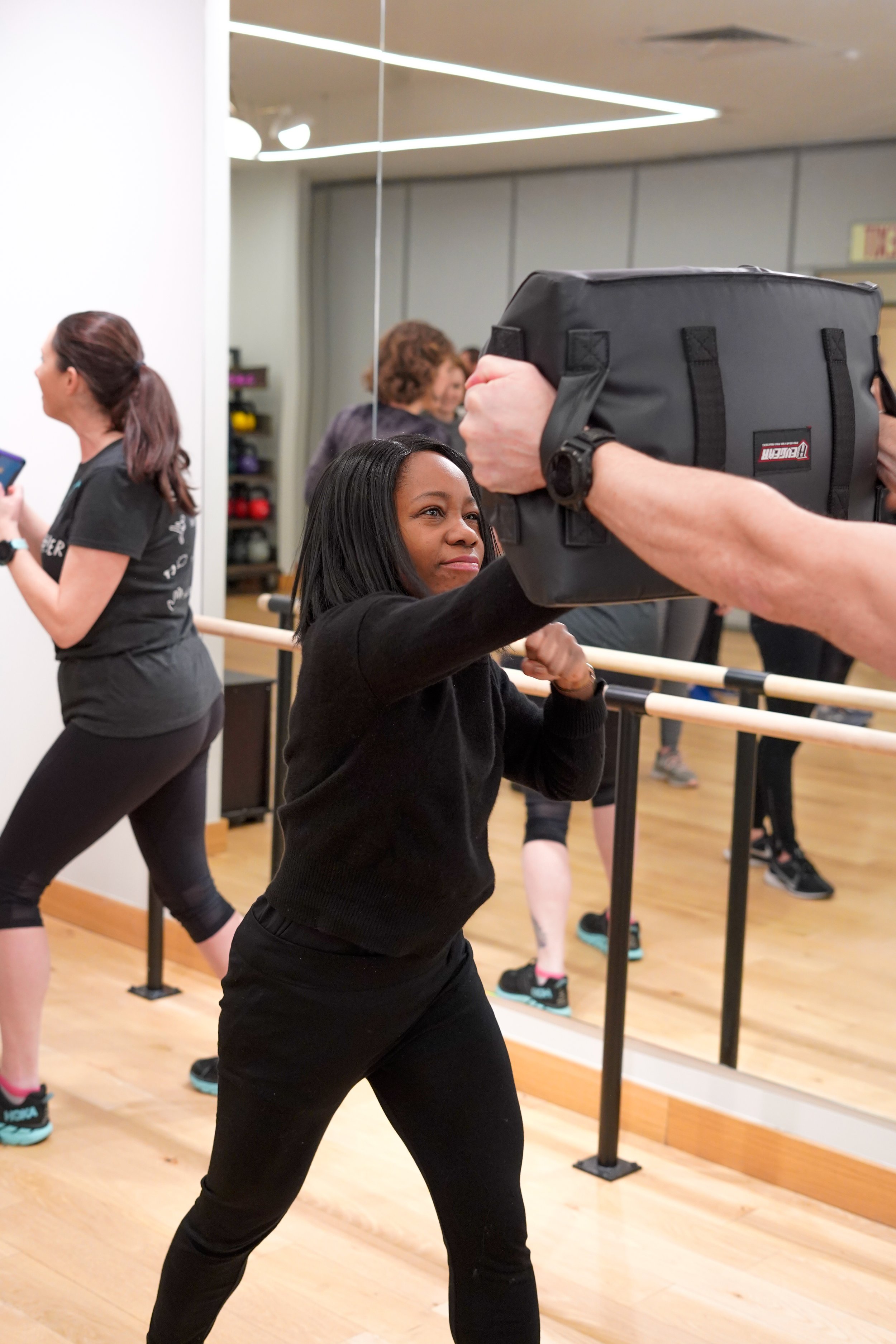 Roar Ambassador T.A. Fields practices her punches