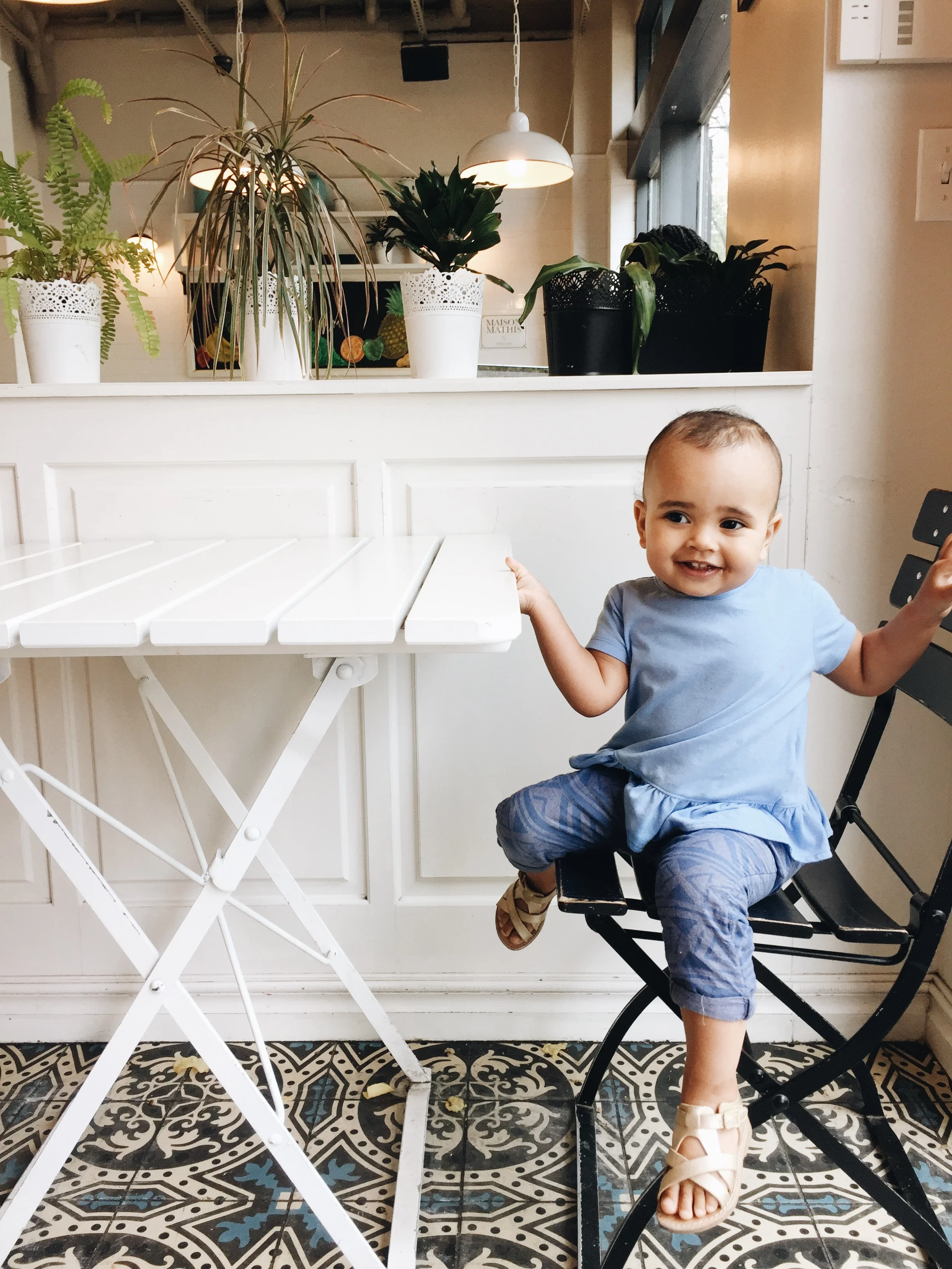 She loved the independence of sitting in the chair all by herself, and I loved the light coming in through the window to her right. 