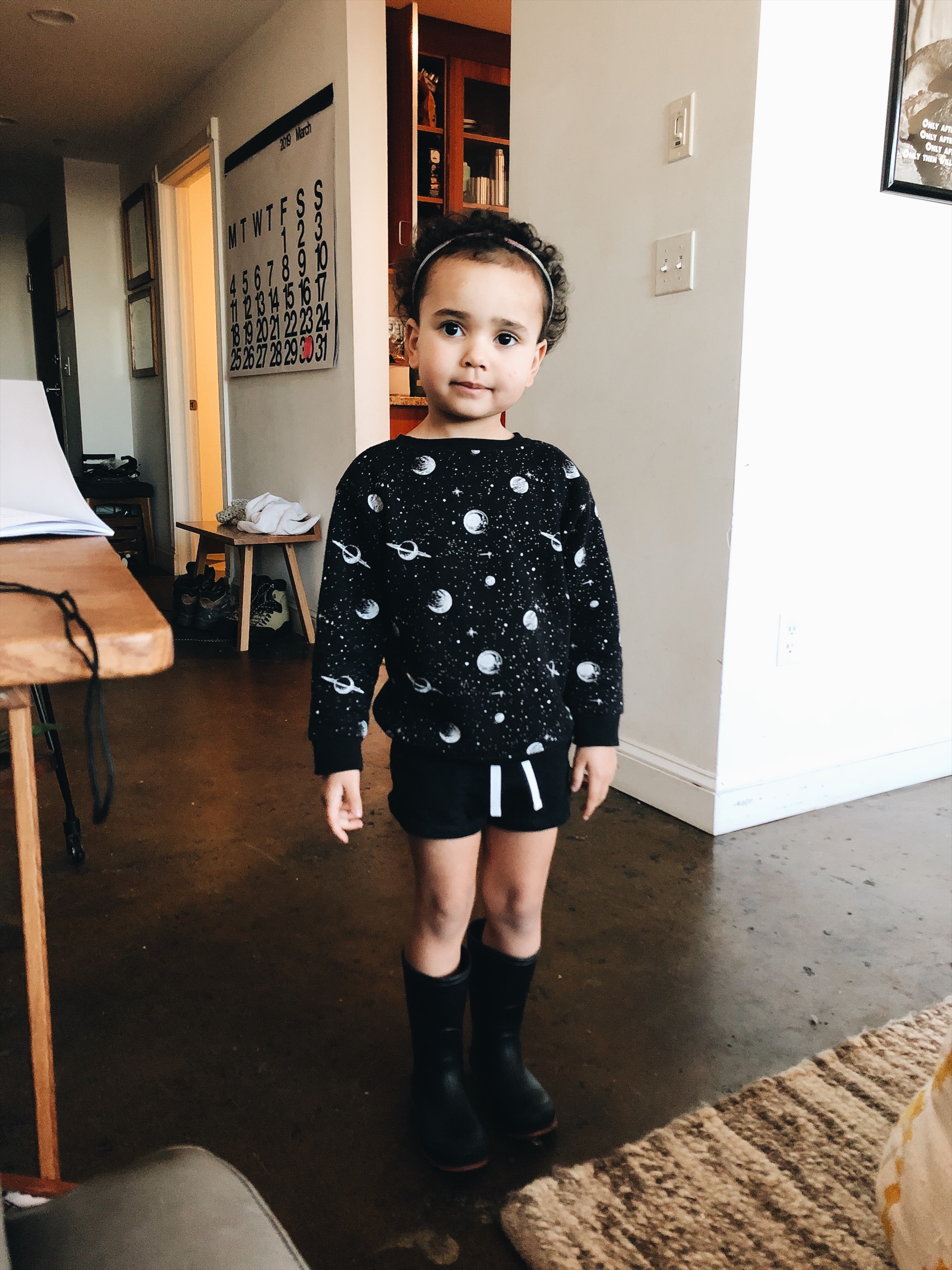 Emerson’s OOTD. I have very little control over how she dresses these days.