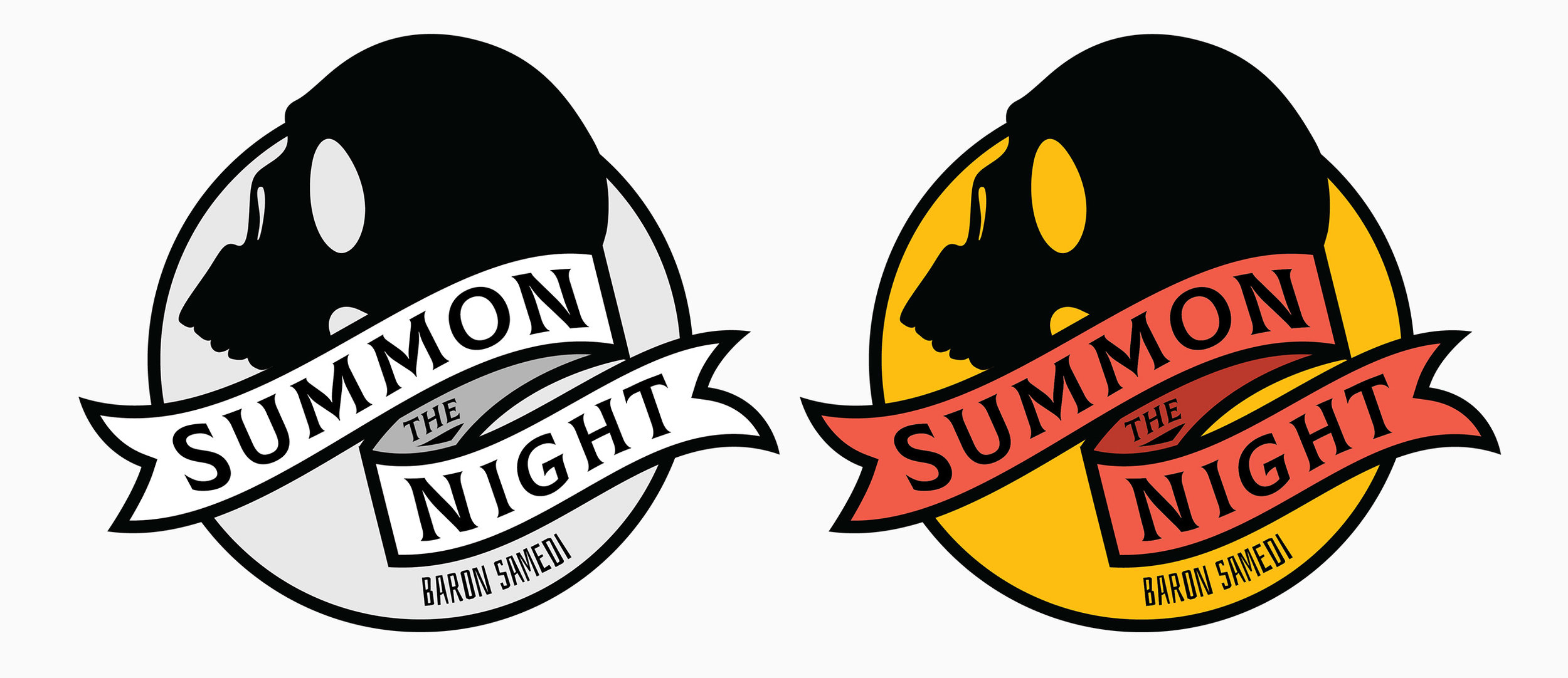 In this concept I was trying to play up the moon with the silhouette of the skull in the foreground. This went over well, with the exception that Baron is not a fan of yellow.