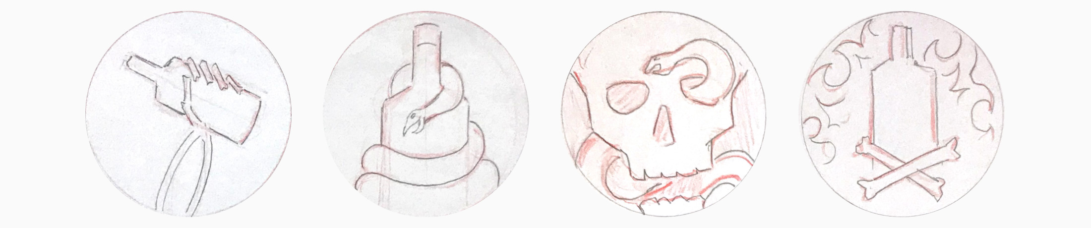 As with the patches, I started off by providing around 20 sketches for the pin design, which we narrowed down to four before putting them in front of the client.