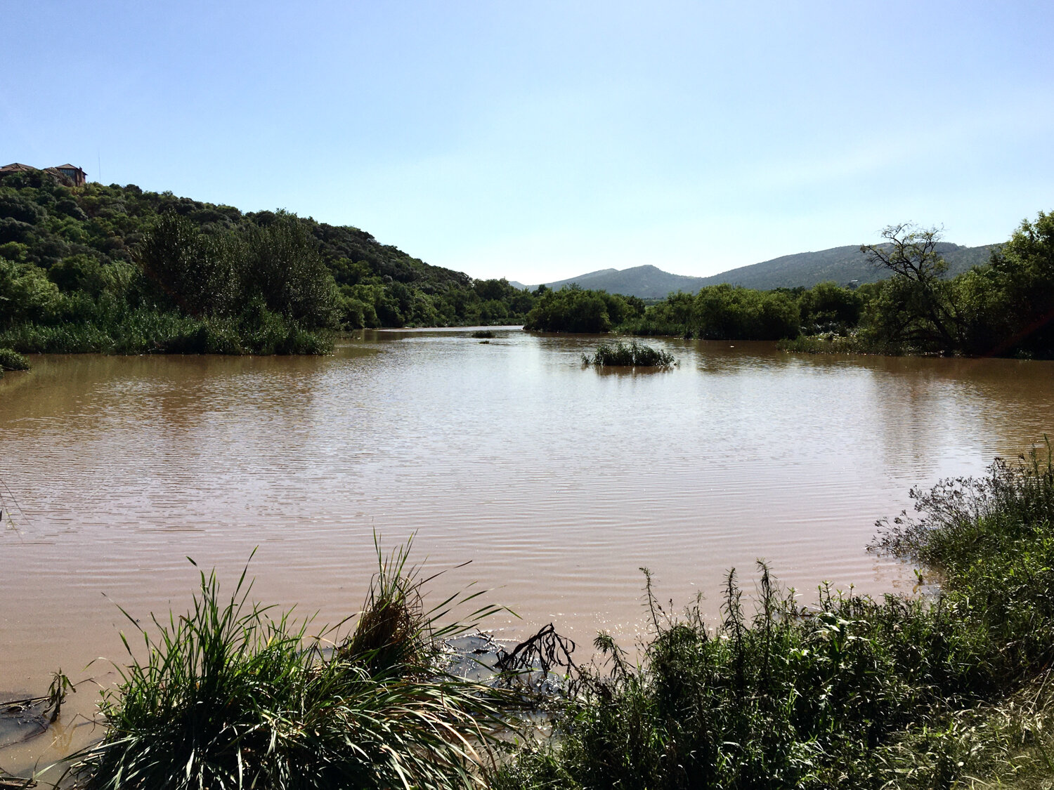 High waters in Hartbeespoort after a week of nonstop rain.