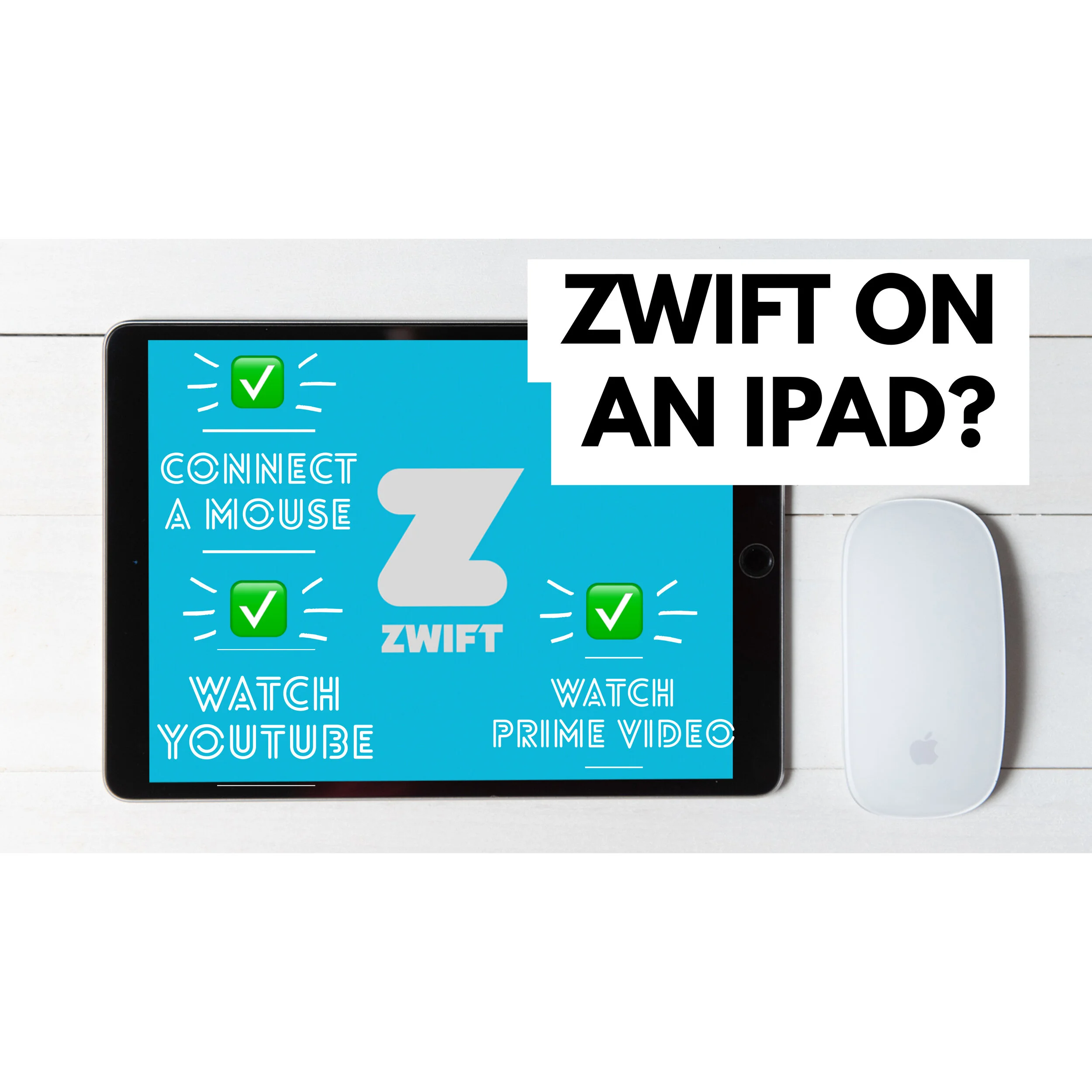 Zwift on an iPad - Connect a mouse + Watch YouTube &amp; Amazon Prime (Picture-in-Picture)