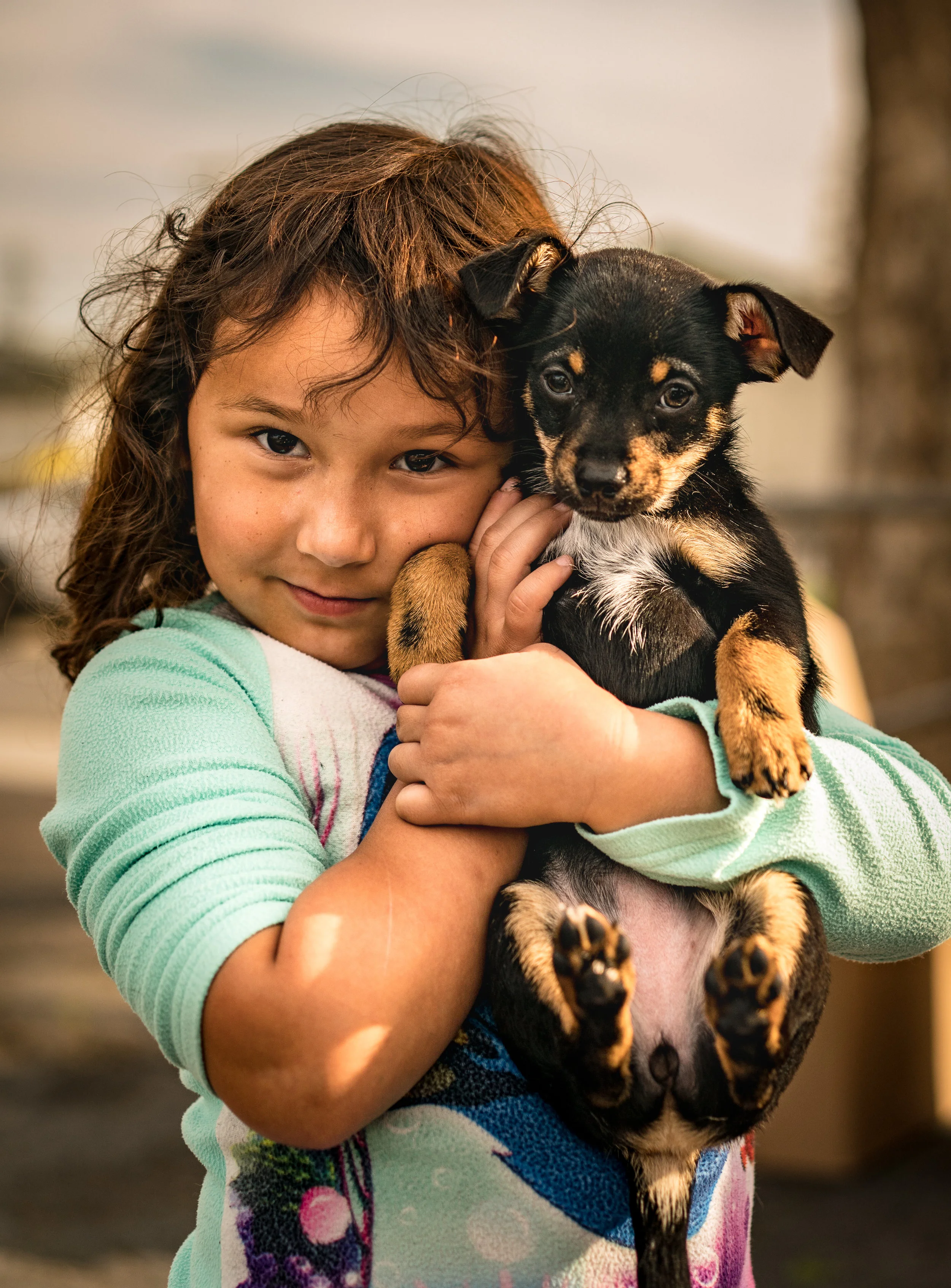 A young client and patient at the February, 2018 Neighborhood Dog Days Clinic, Del Paso Heights Branch, Sacramento Public Library.