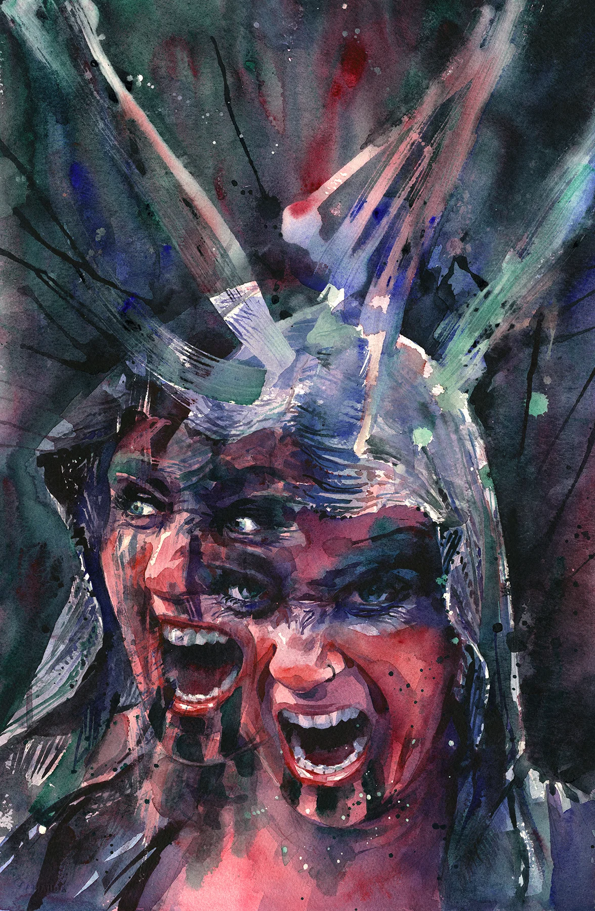 "Bog Witch" Watercolor on paper, 15" x 22", 2017 SOLD Limited edition print available in the shop