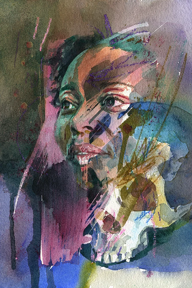 “Out of my Skull 4” Available to license, larger composition/uncropped variation also available