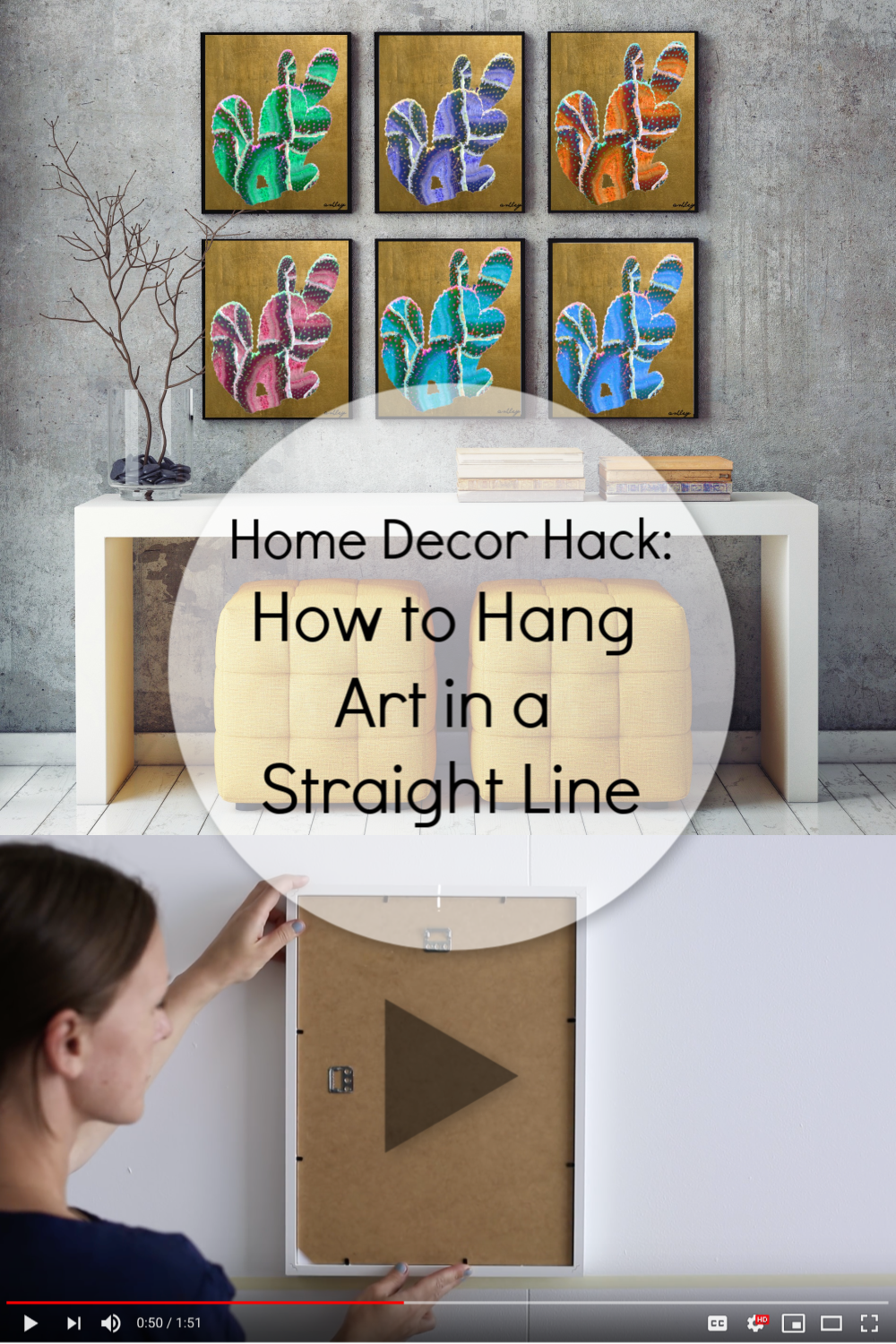 Decorating Hack: How to Hang Art in a Straight Line