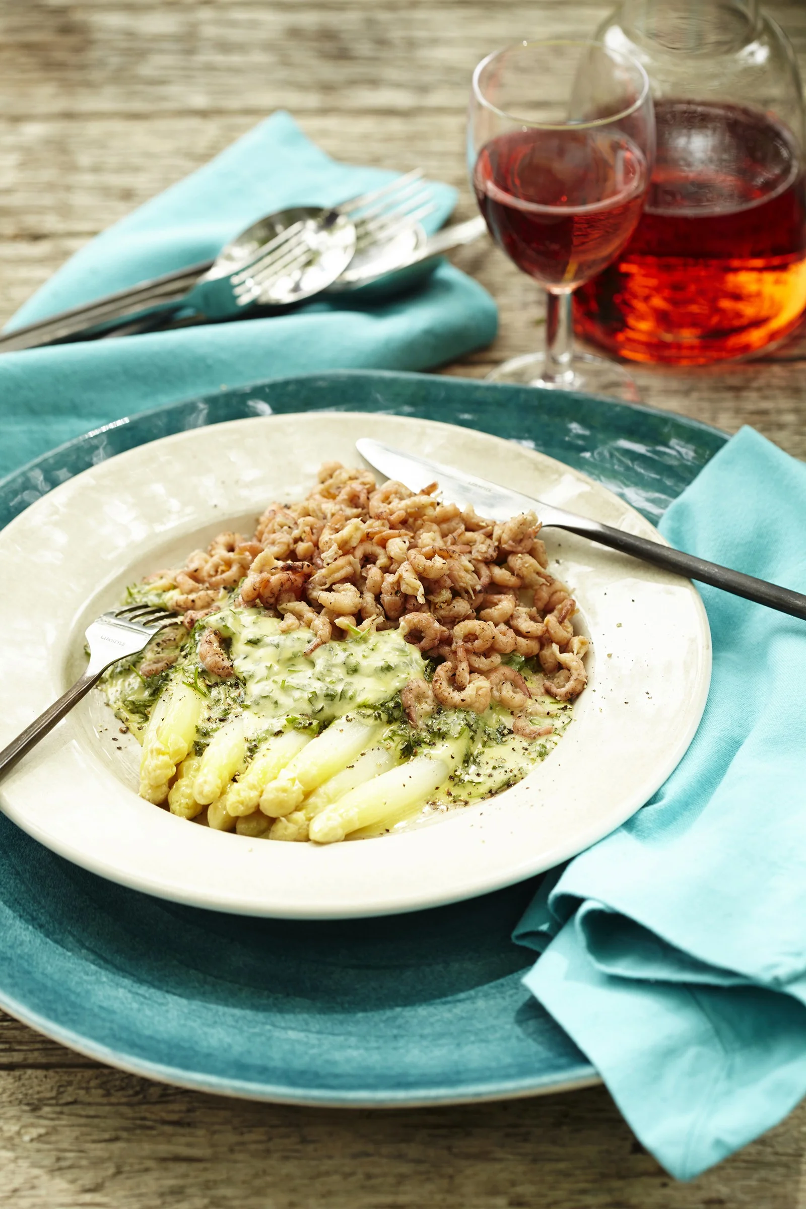 Asperges met garnalen - Pascale Naessens