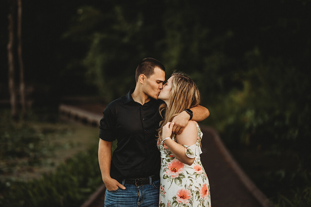 Couple on boardwalk at Slate Run Metropark in Ohio