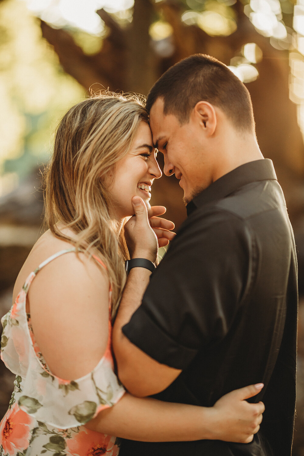 Couple portrait in woods at Slate Run Metropark in Ohio