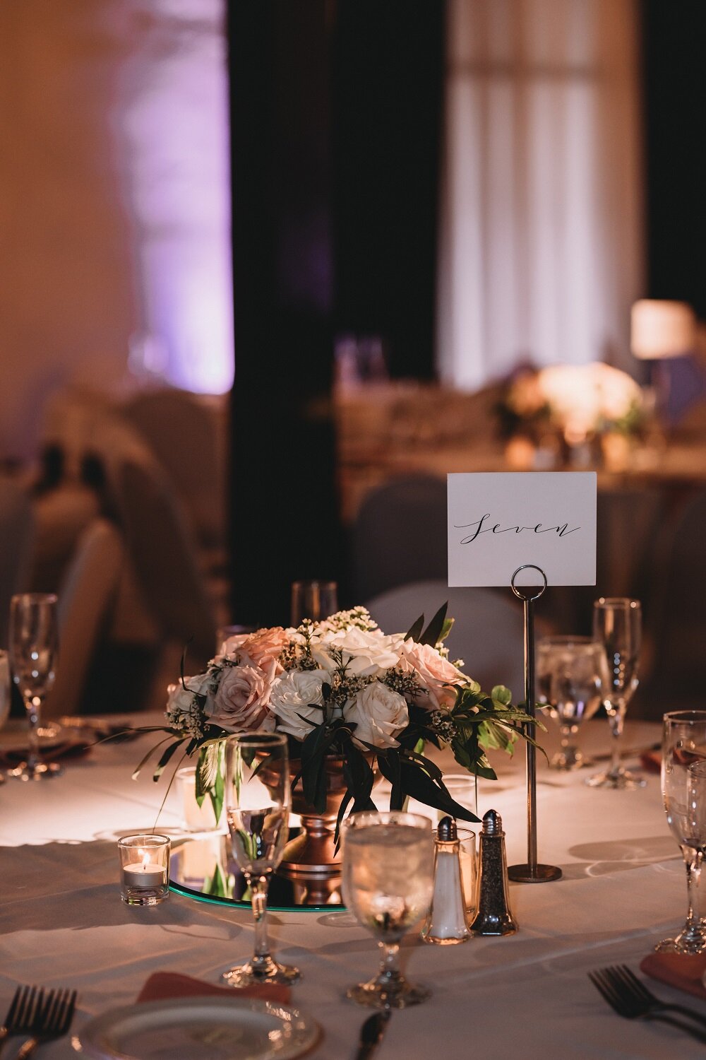 wedding details in reception at the madison