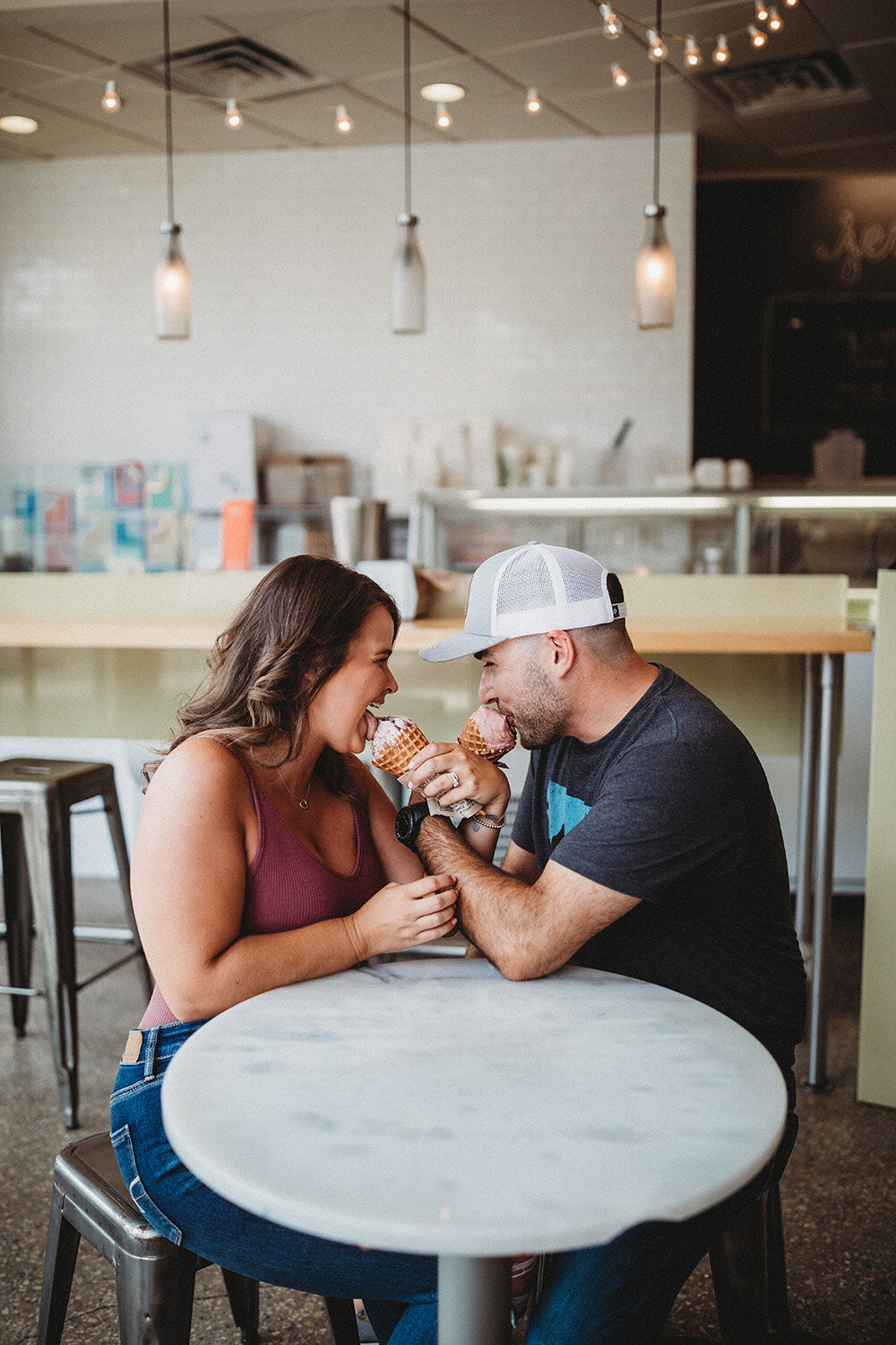 couple sharing ice cream