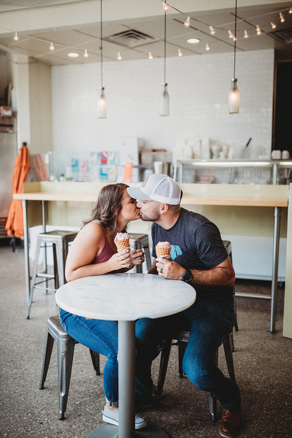 couple sharing ice cream