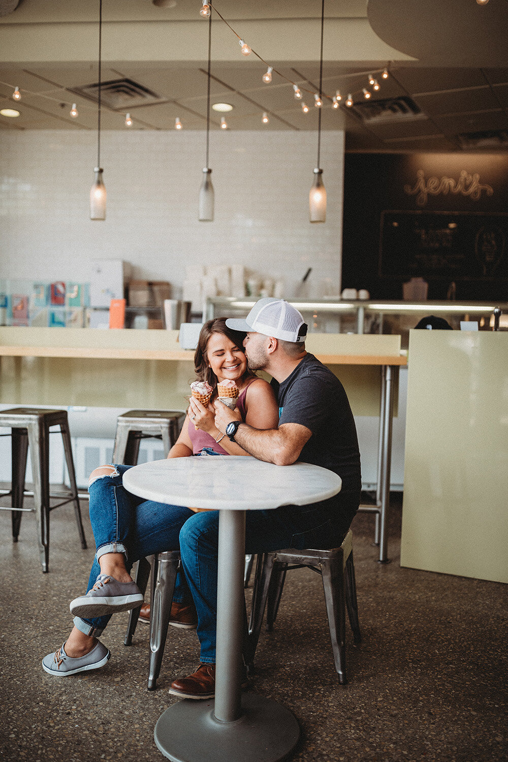 couple sharing ice cream