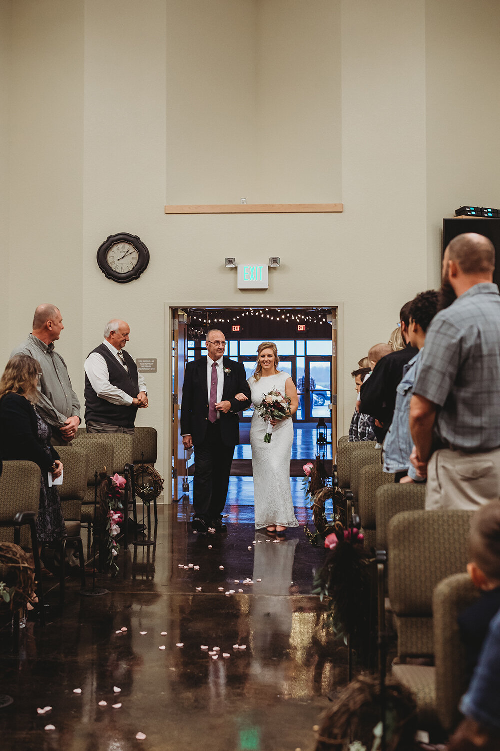 bride walking down the aisle 