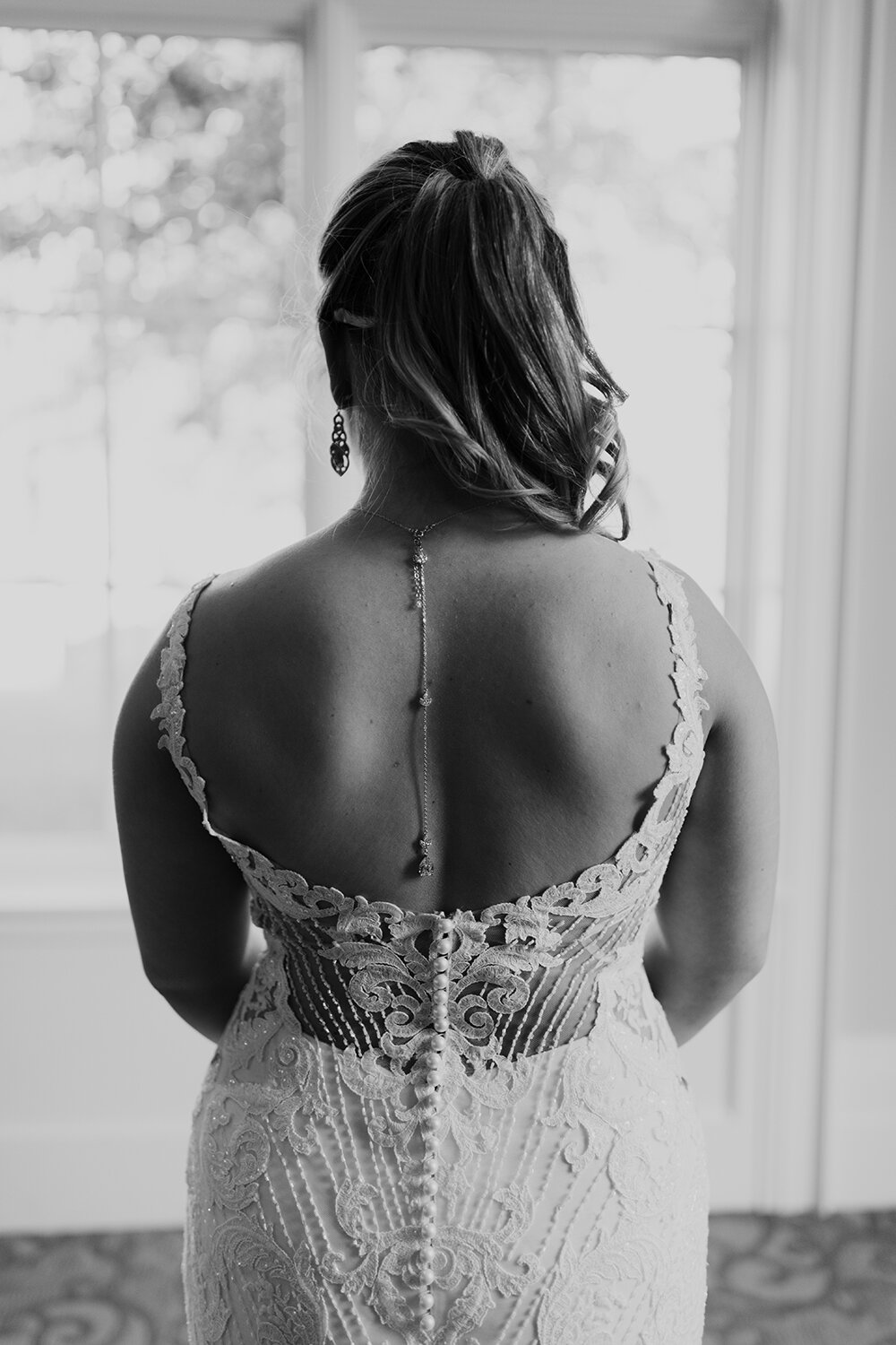 back of brides dress 