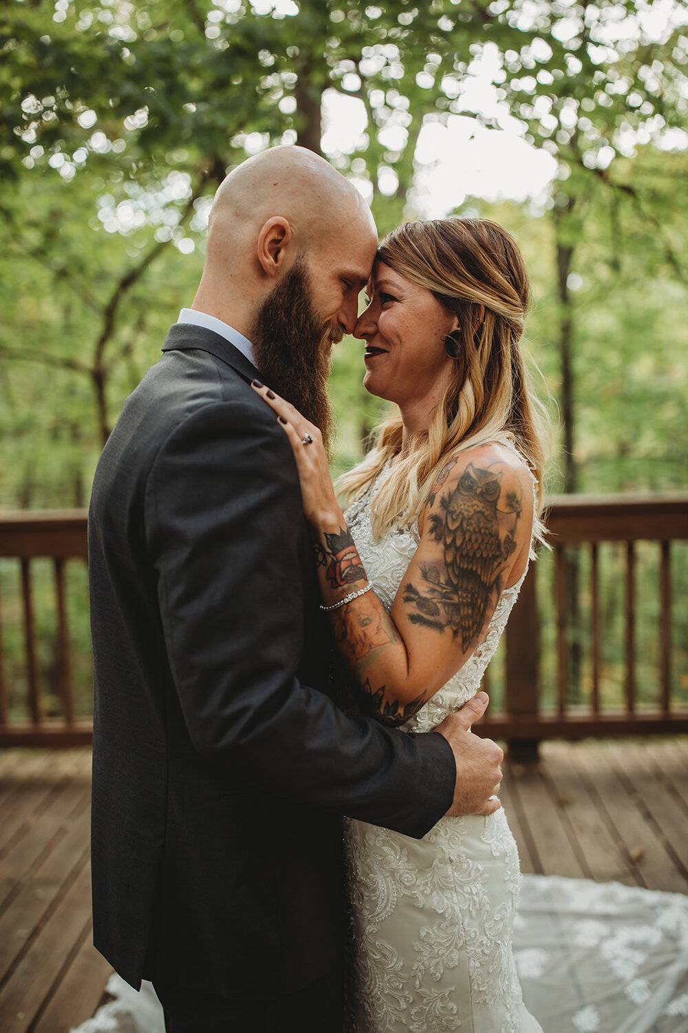 bride and groom first look 