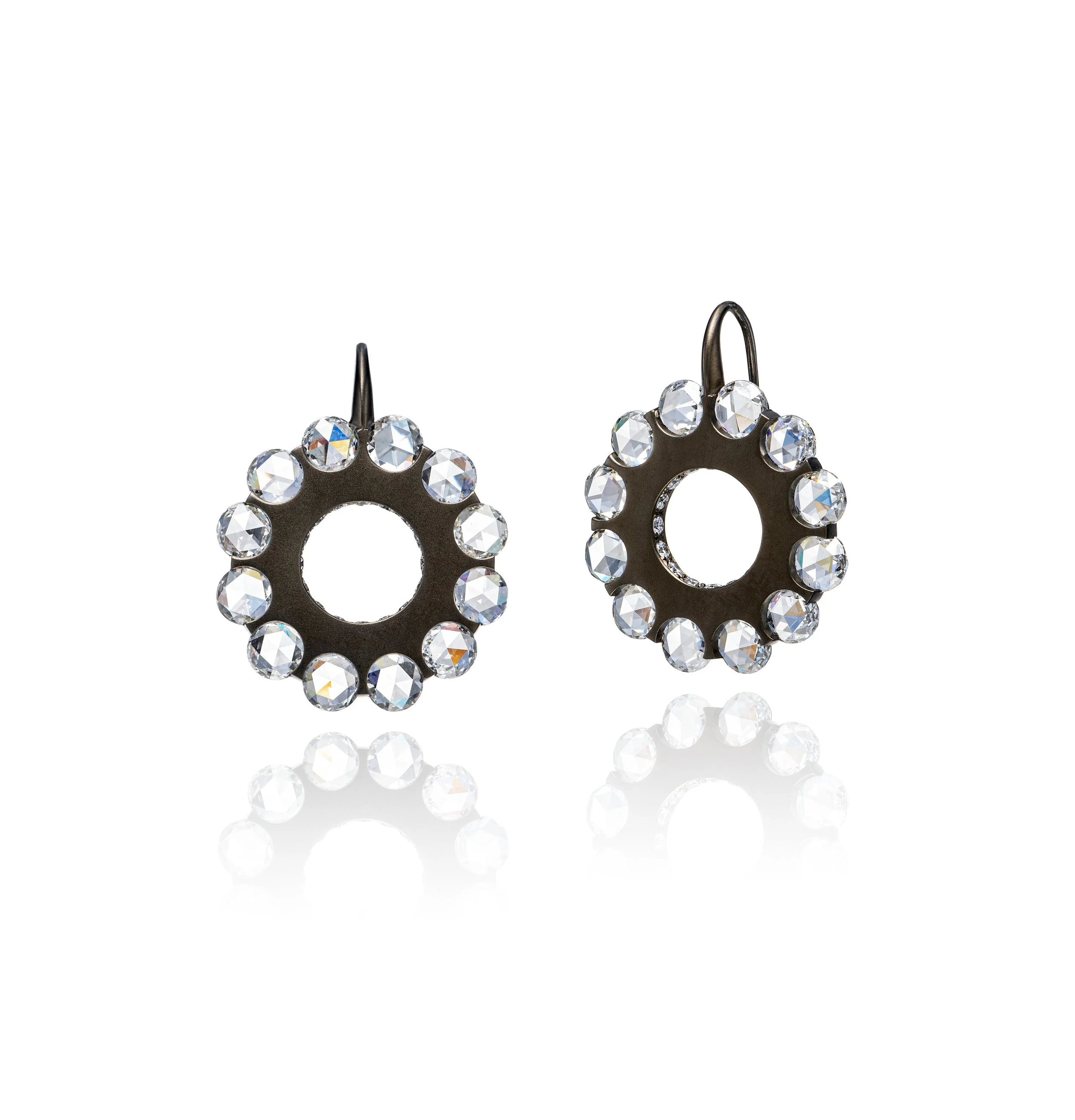 Rose Cut Diamond Earrings