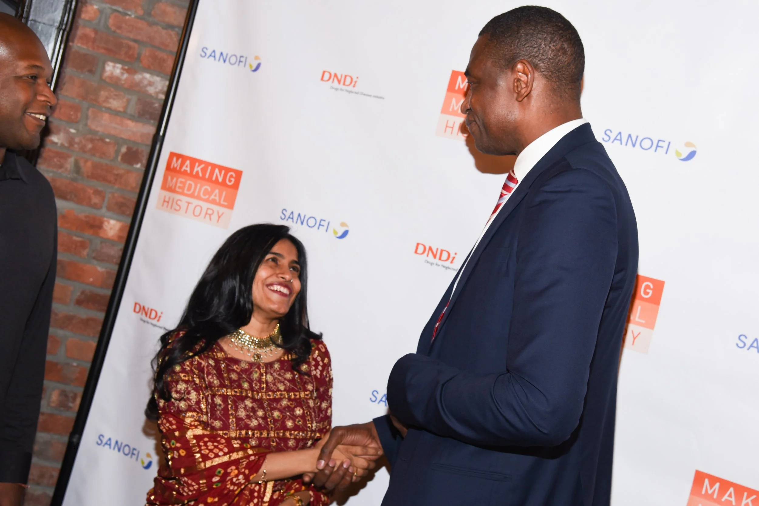 Falu Shah and Dikembe Mutombo