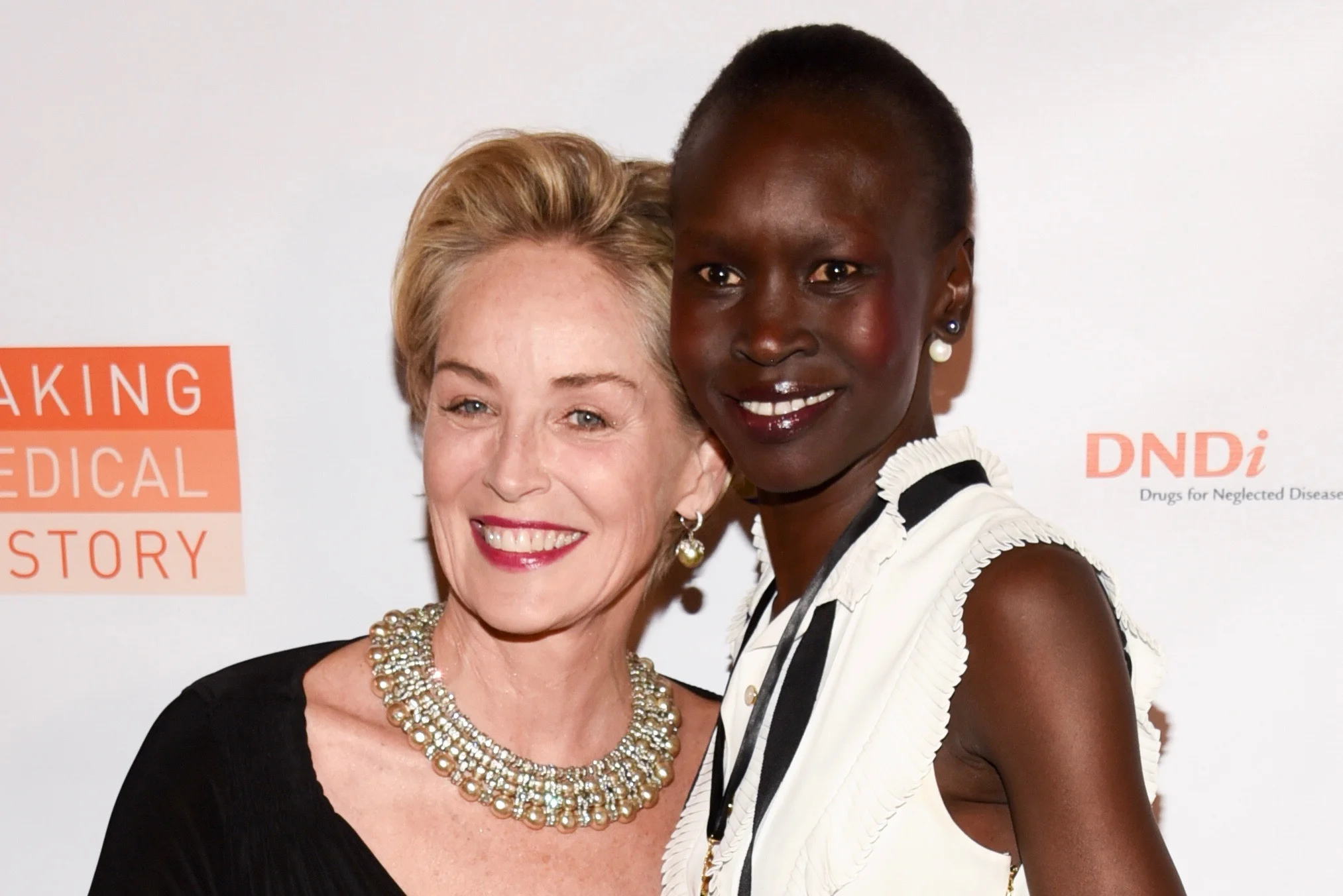 Sharon Stone and Alek Wek