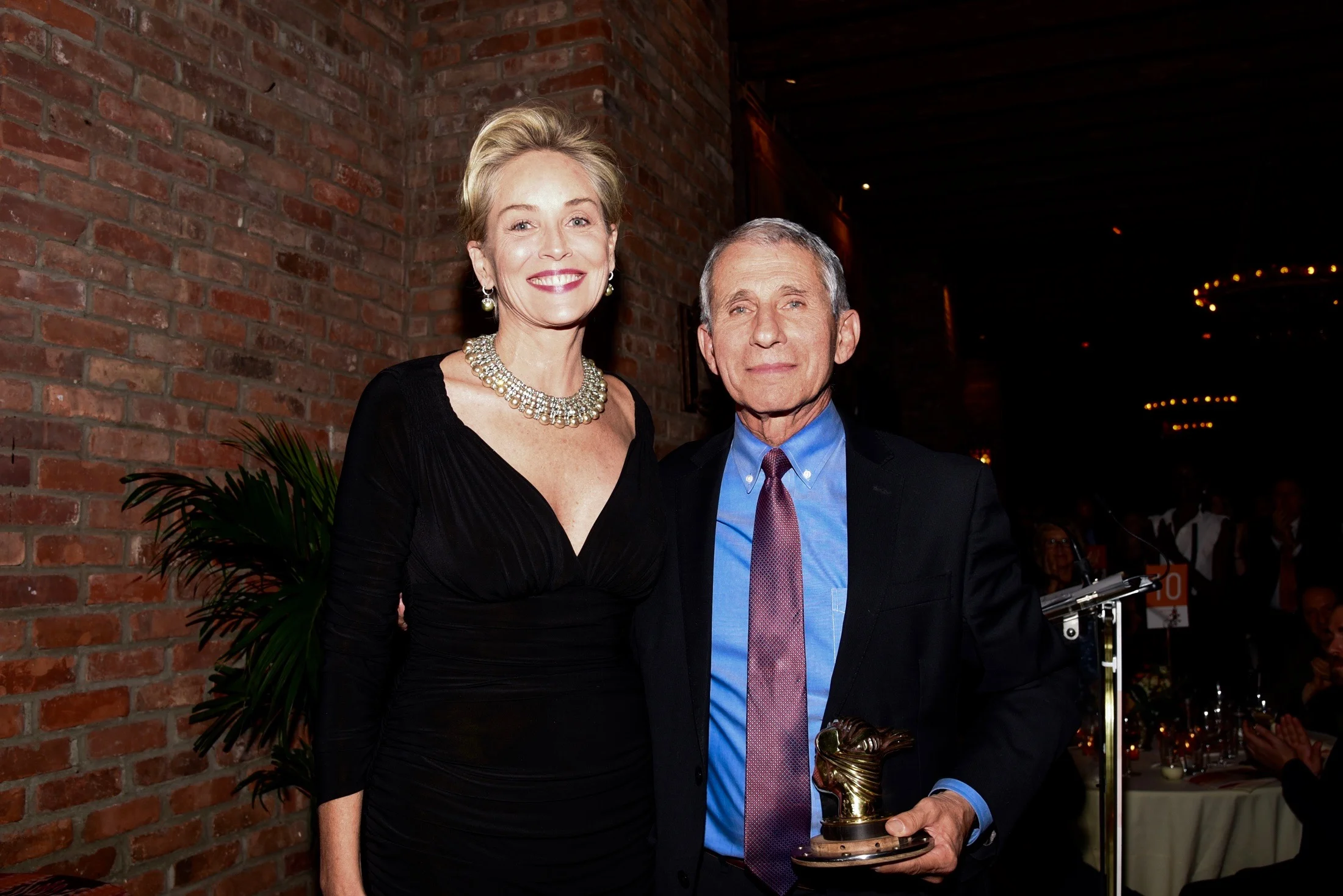 Sharon Stone and Dr. Anthony S. Fauci