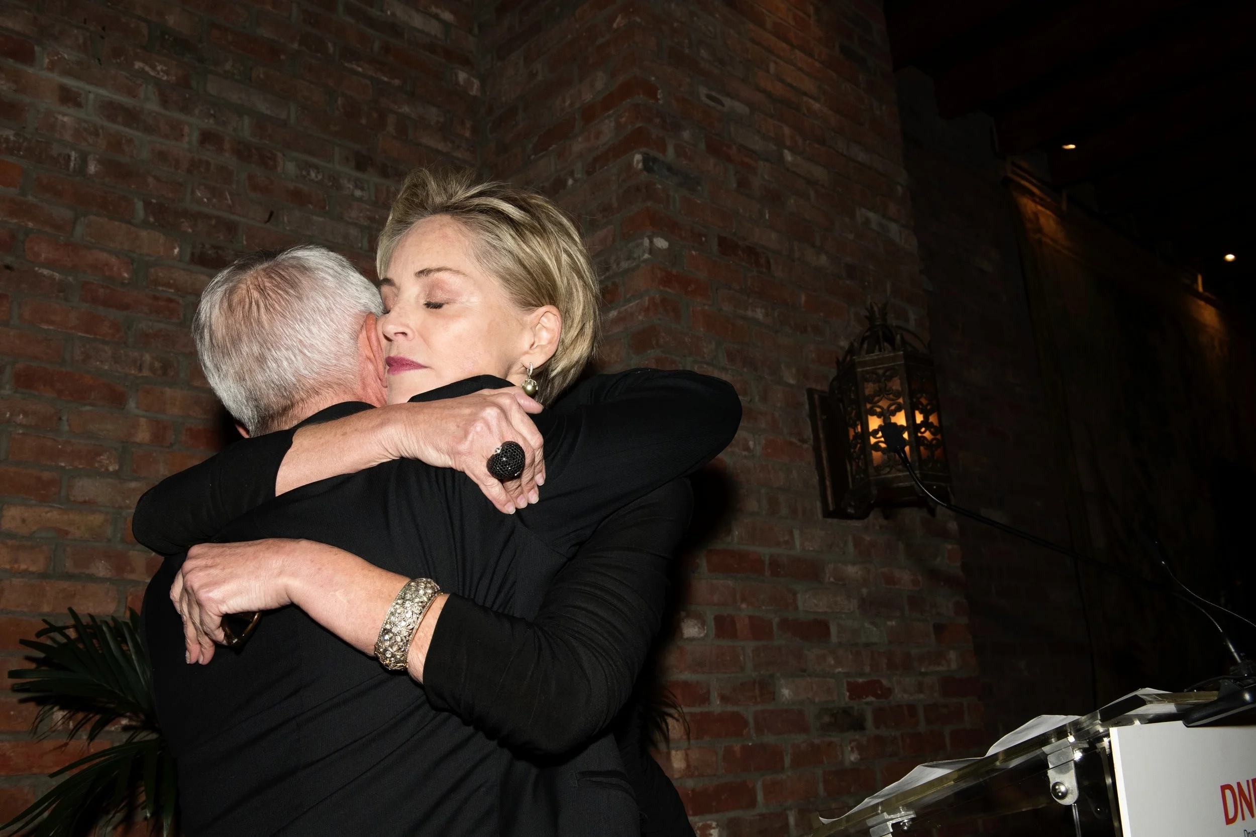 Dr. Anthony S. Fauci and Sharon Stone