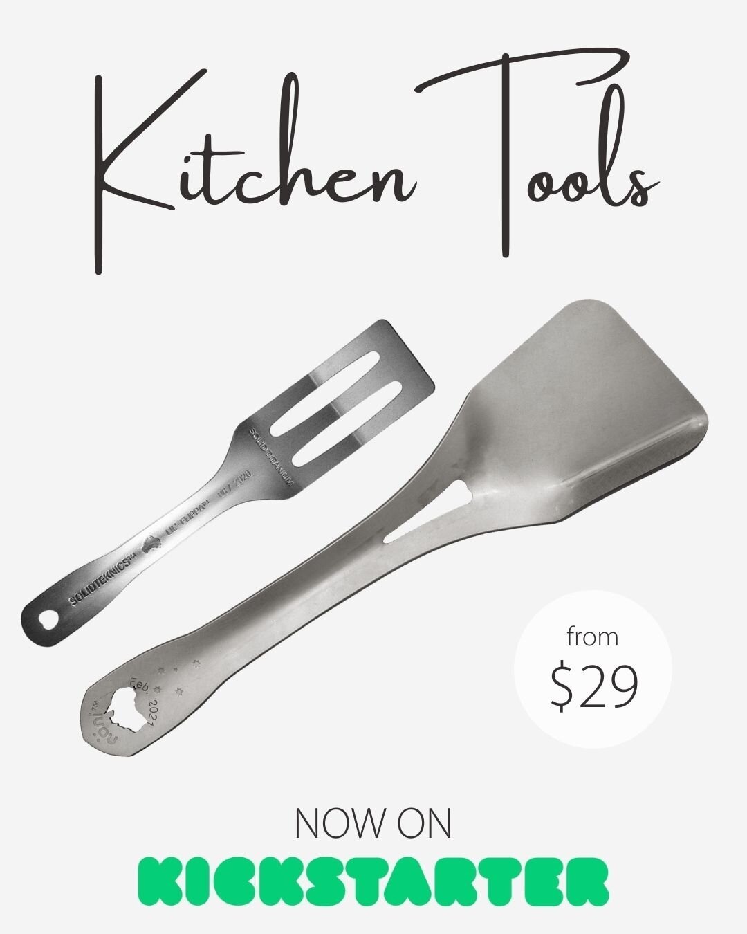 Our kitchen tools are here! 🤩 Introducing the Lil Flippa &amp; TSS - now on Kickstarter from just $29!⁠
⁠
You know and love us for our SOLID, world-leading cookware, so we thought it was high time we put that same engineering and innovation nous int