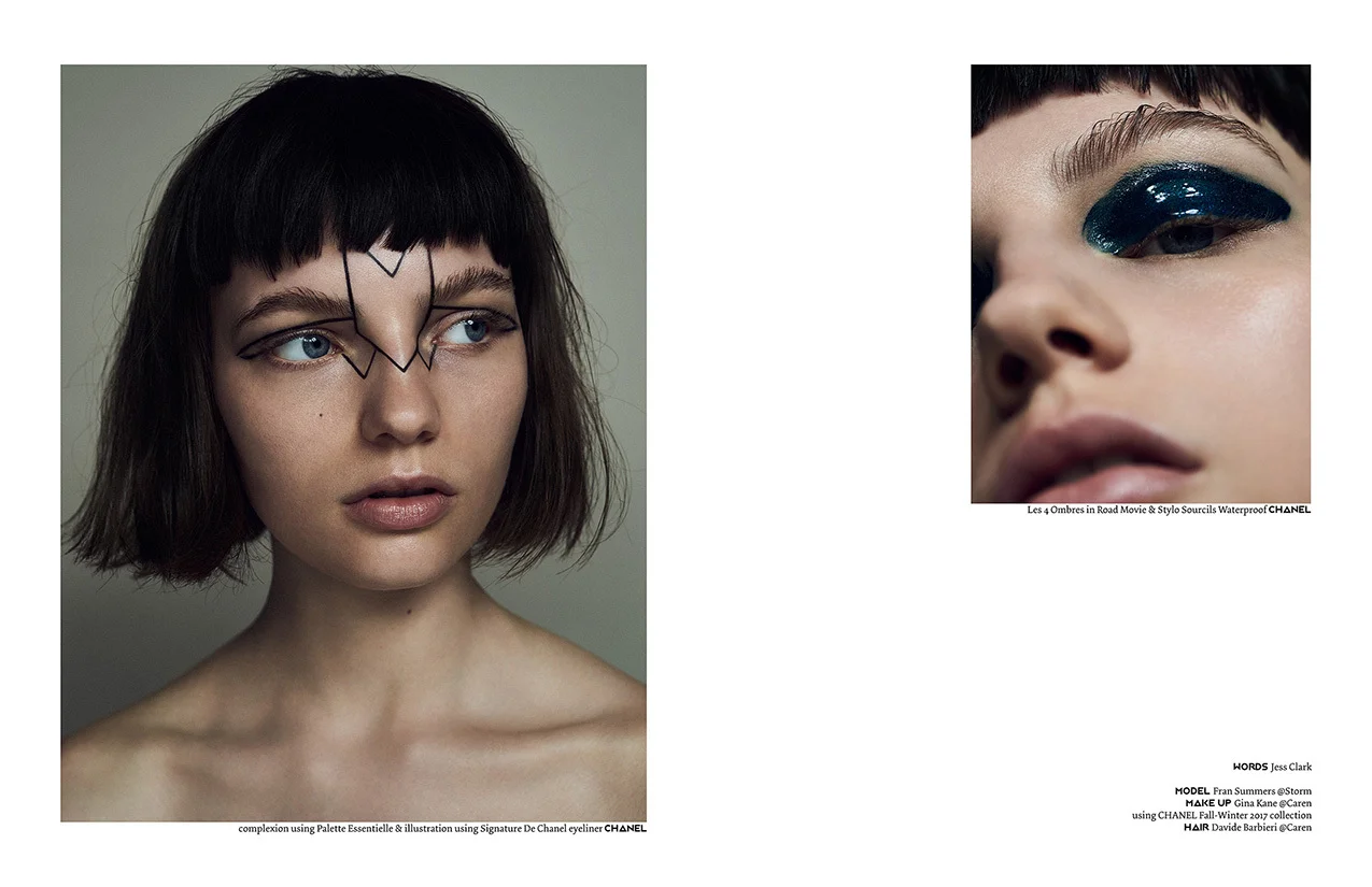 PIBE #Issue 4 Photography / Jon Gorrigan Make up / Gina Kane @Caren using CHANEL Fall-Winter 2017 collection Hair / Davide Barbieri @Caren Model / Fran Summers @Storm