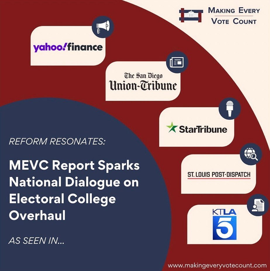 The people are listening! 🔍 Join the critical conversation about our Electoral College system! 🗳️✨ MEVC unveils its report, &ldquo;Improving Our Electoral College System,&rdquo; shedding light on historical flaws and proposing reform paths. check o