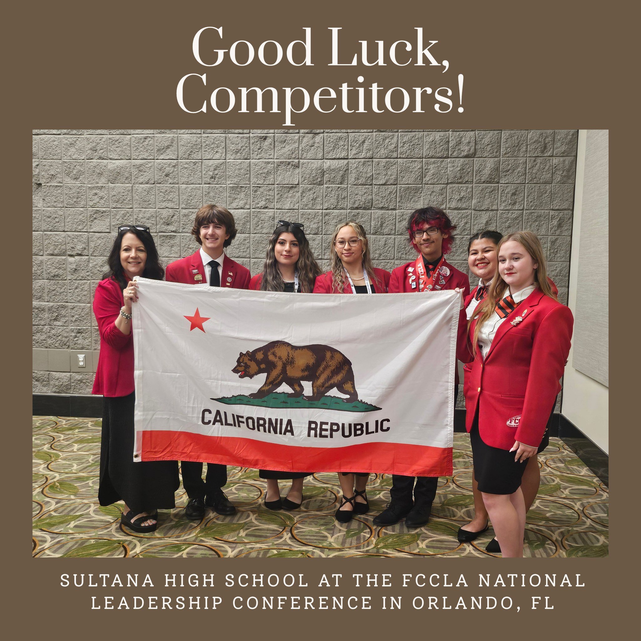 Join us in wishing the best of luck to the amazing students from Sultana High School and Oak Hills High School as they represent at the FCCLA National Leadership Conference in Orlando, FL.
These students are networking with peers from across the nati