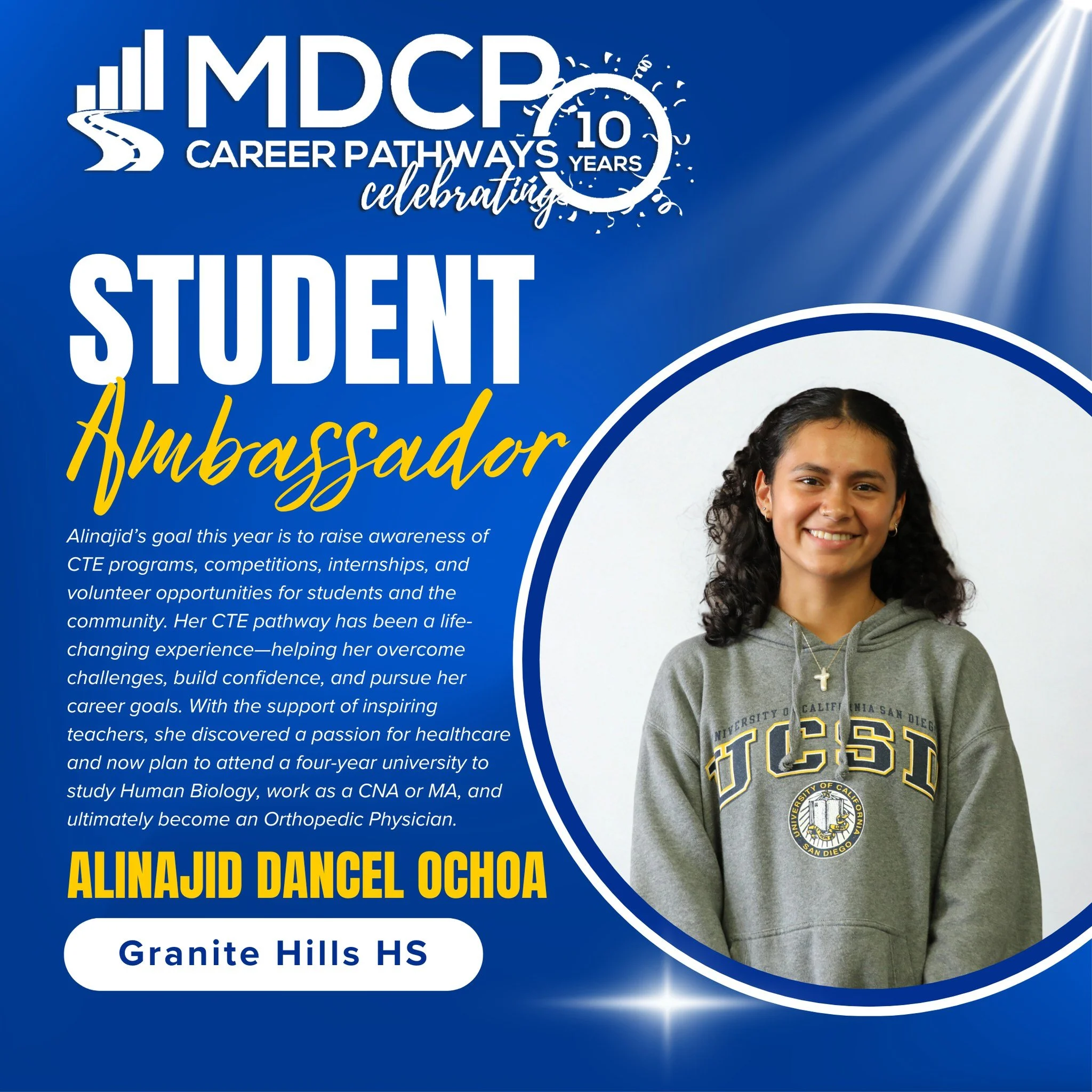 Meet the CTE Student Ambassadors from Granite Hills HS!
Alinajid and Jairo, they are dedicated leaders who proudly represent Granite Hills High School. As CTE Student Ambassadors, they’re passionate about advocating for all CTE programs on thei
