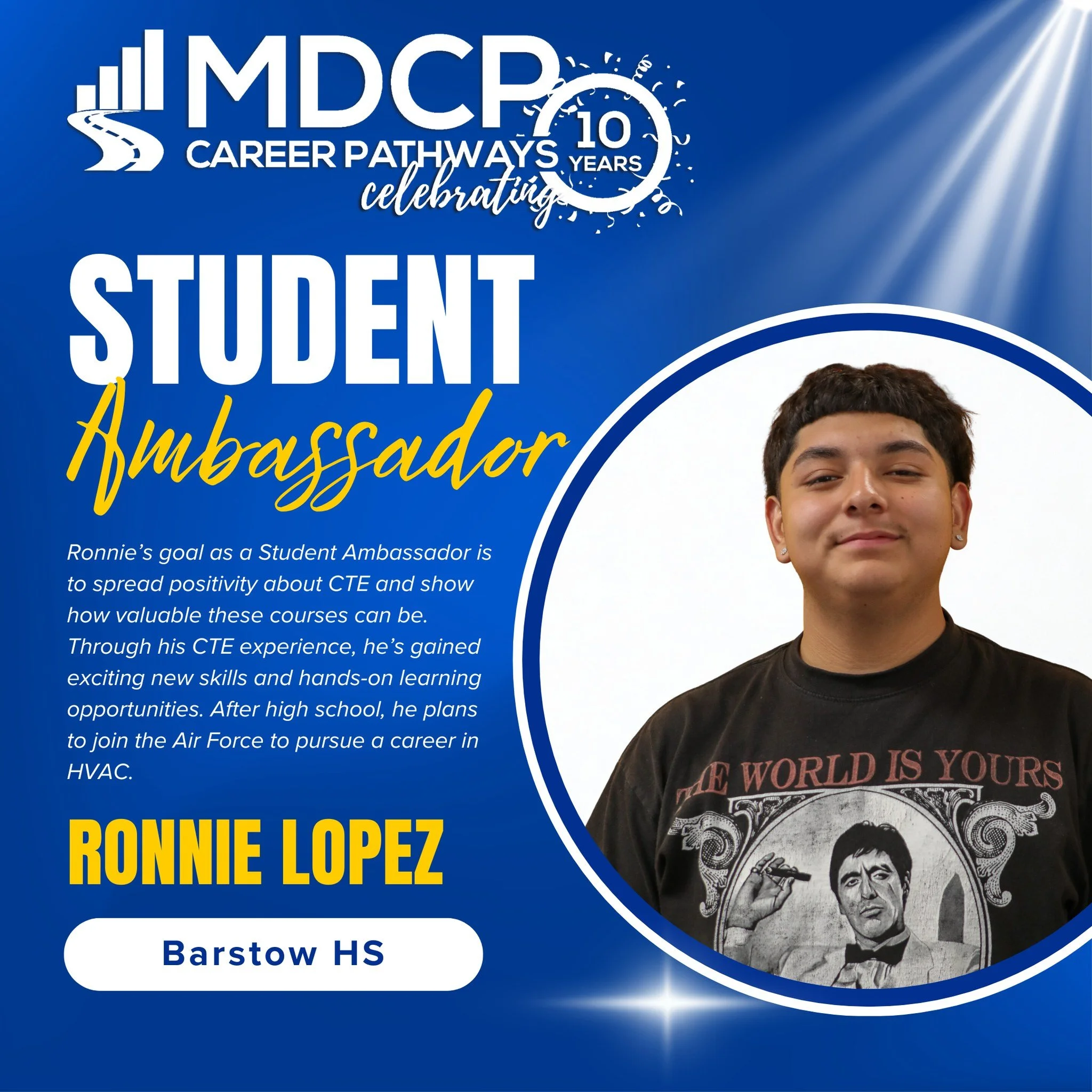 Meet the CTE Student Ambassadors from Barstow HS!
Ronnie, Jase and Alyssa who are dedicated to strengthening communication and bringing awareness to all the CTE programs at Barstow High School. We’re excited to see the impact they’ll make