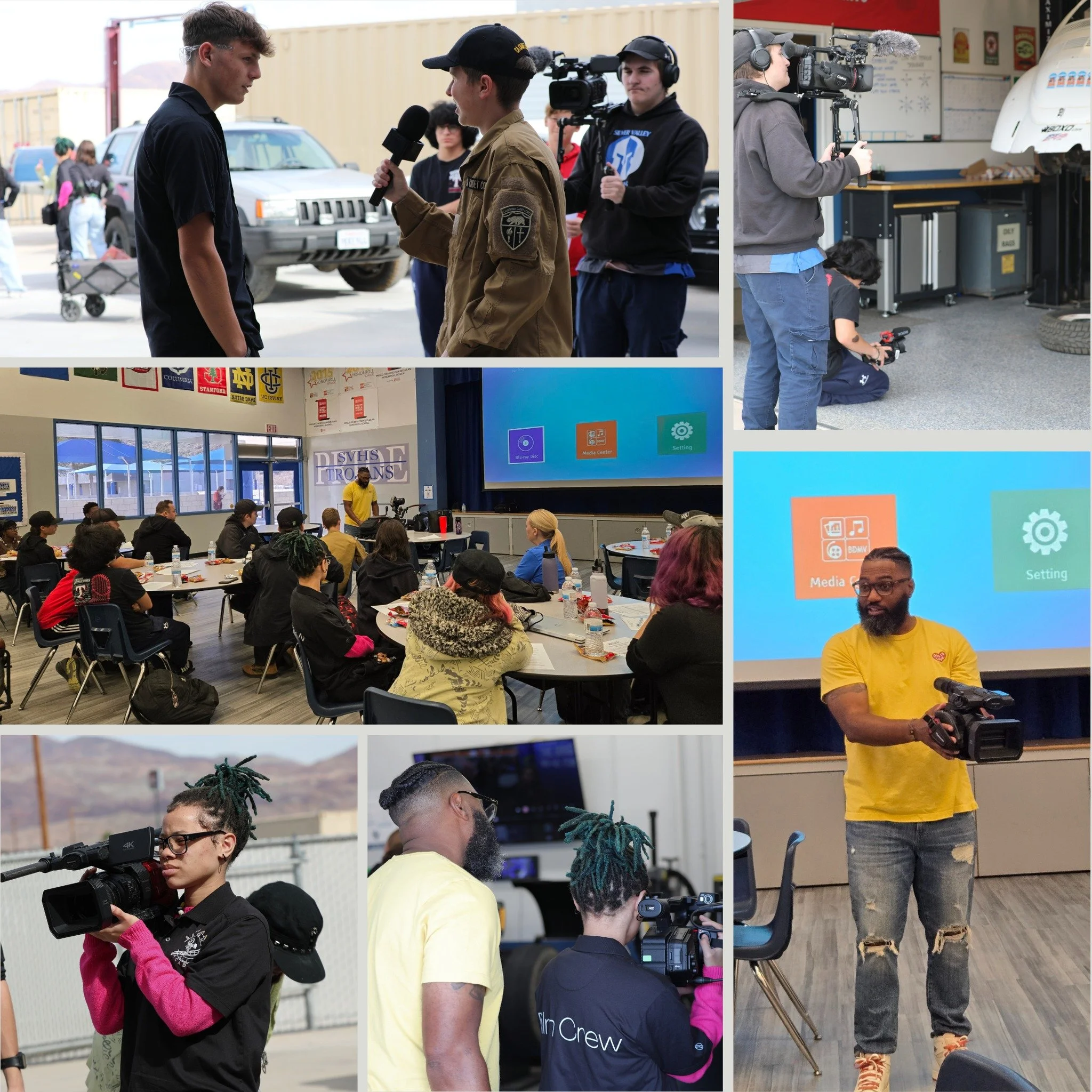Day 1 of the Video Workshop: Capture the Moment brought together students from Silver Valley, Barstow, and Serrano High Schools for hands-on training with industry professional Preston Brown. Students learned about filmmaking, storytelling, and editi