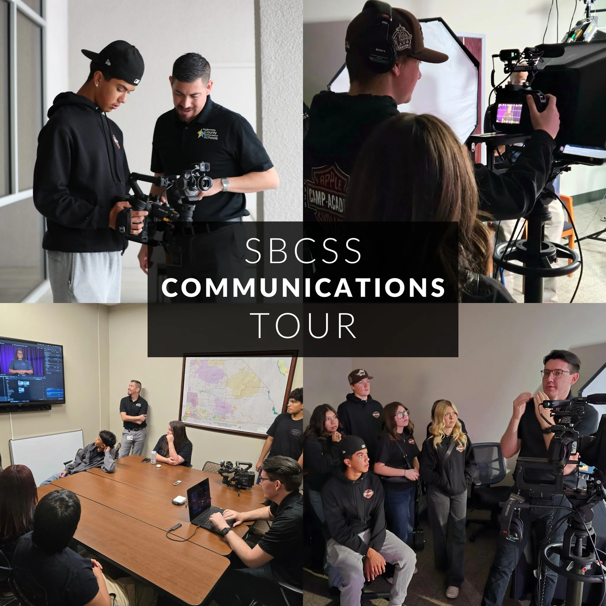 Students from Apple Valley and Granite Hills High Schools got an inside look at the SBCSS Communications Department!
 They explored the world of creative media, digital production, and editorial storytelling &mdash; meeting the talented team behind i
