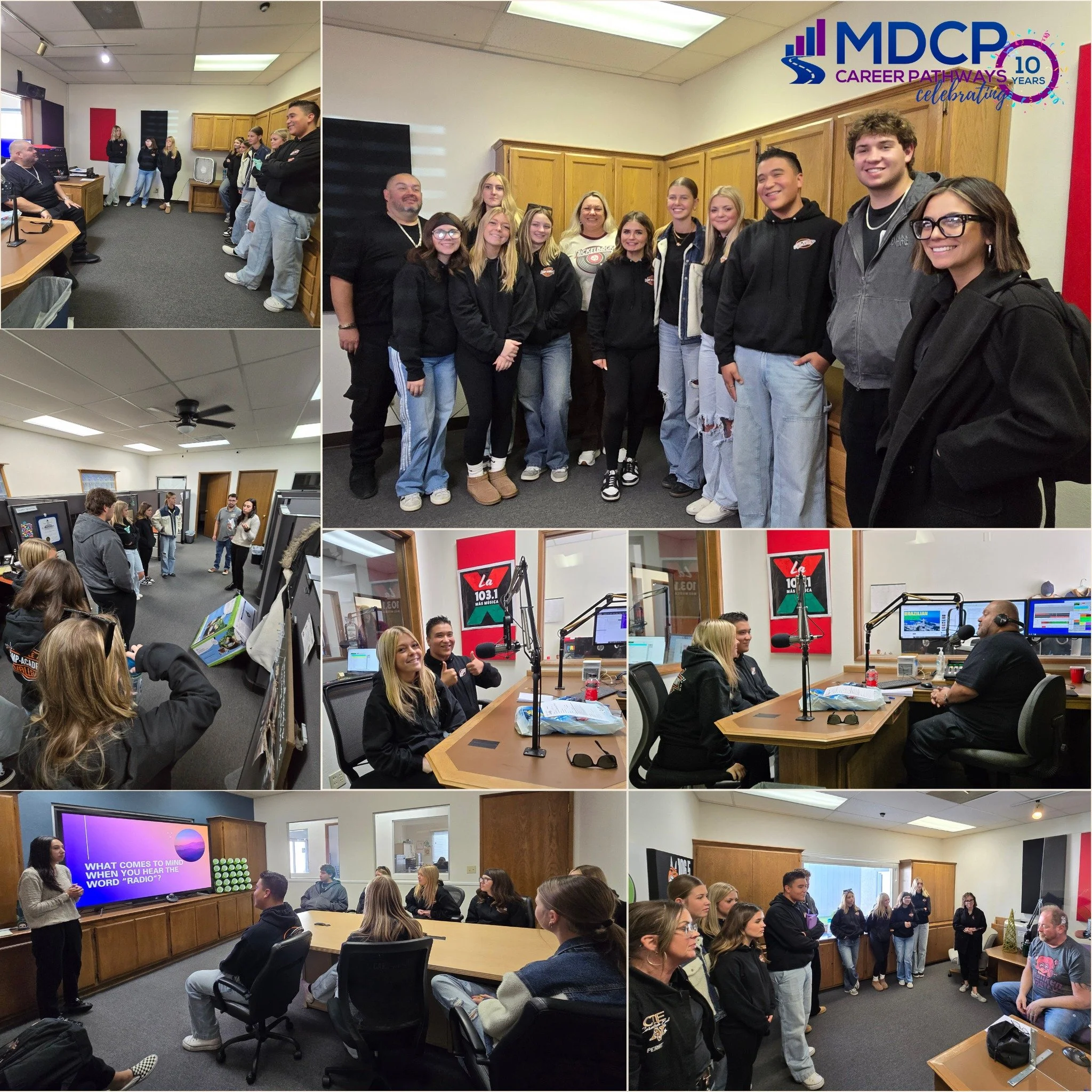 Yesterday, students from the AVHS CAMP Academy got an inside look at the El Dorado Broadcasters studio! They learned how radio stations operate across the High Desert, met the marketing and events team, and even spent time with several on-air DJs.
A 